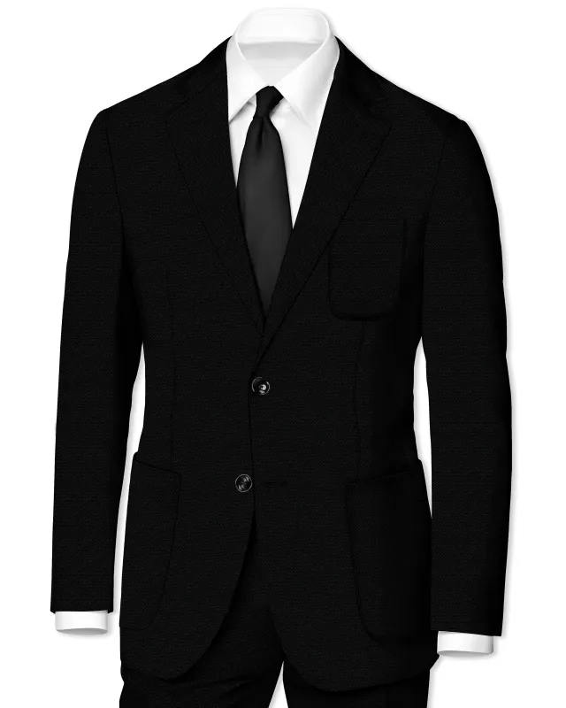 Jade Black Wool Rich Single Breasted Blazer sold by French Crown