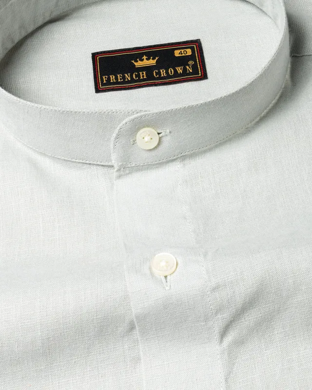 Light Grey Textured Luxurious Linen Shirt sold by French Crown