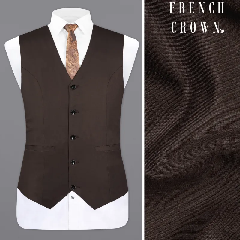 Woody Dark Brown Waistcoat sold by French Crown
