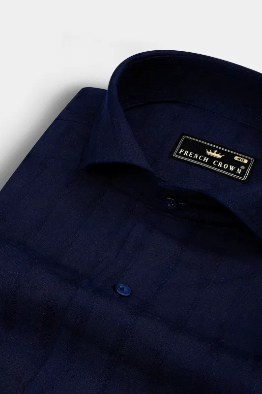 Ebony Blue Super Soft Dobby Premium Cotton Shirt sold by French Crown