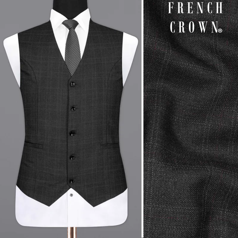 Nero Grey Subtle Plaid Waistcoat sold by French Crown