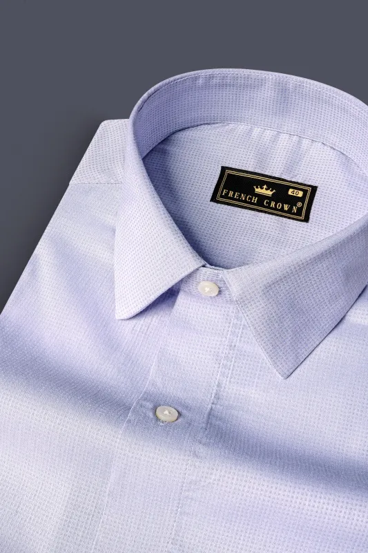 Periwinkle Blue Dobby Textured Premium Giza Cotton Shirt sold by French Crown