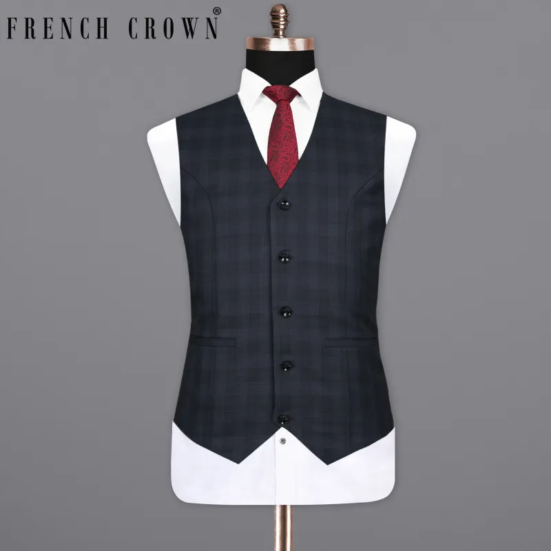 Shark Grey Plaid Woolrich Waistcoat sold by French Crown