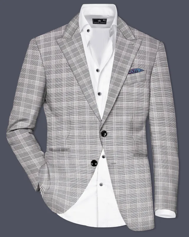 Monsoon Gray Plaid Wool Rich Single Breasted Blazer sold by French Crown