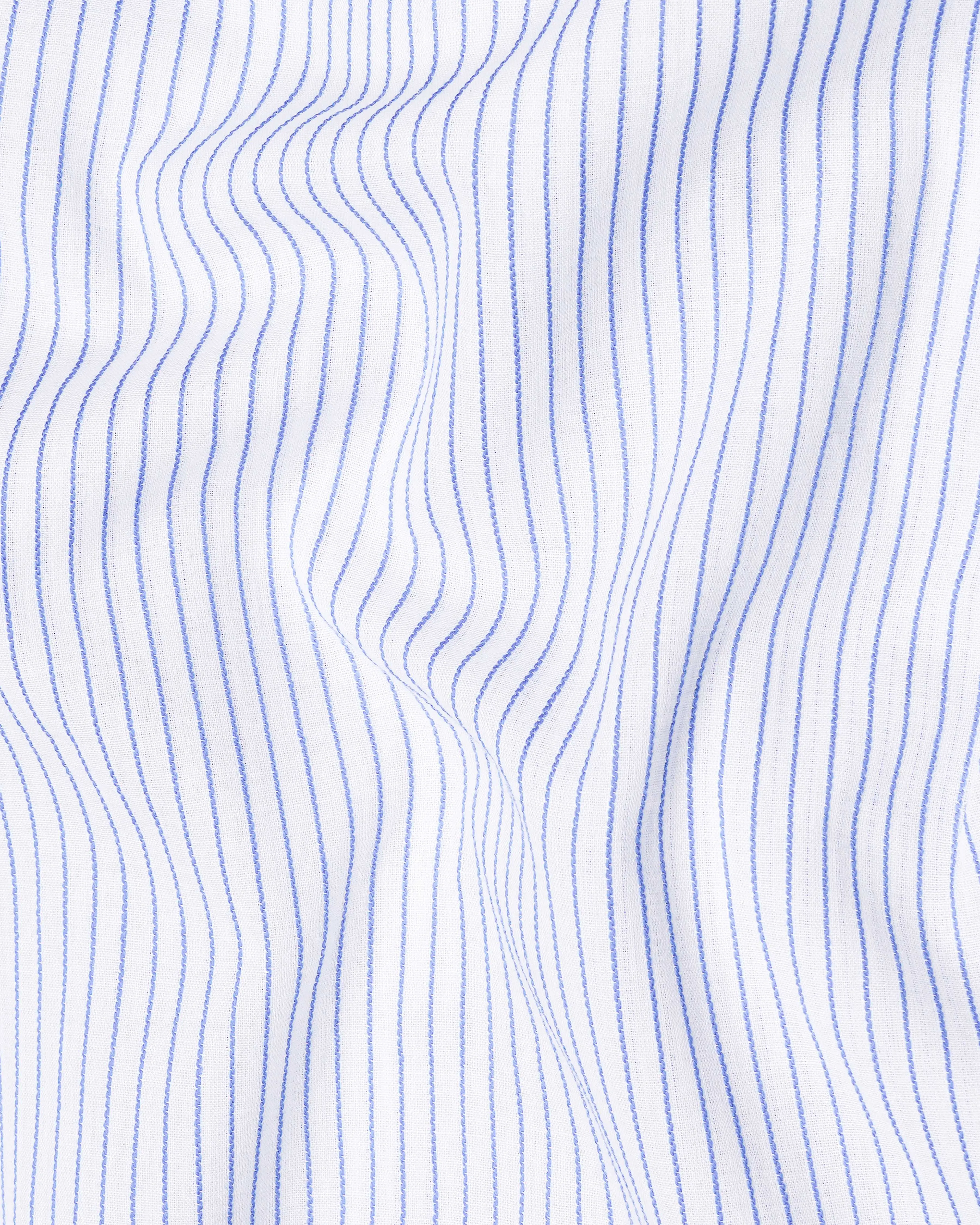 Bright White with Sapphire Blue Striped Dobby Textured Premium Giza Cotton Shirt sold by French Crown product image thumbnail 2
