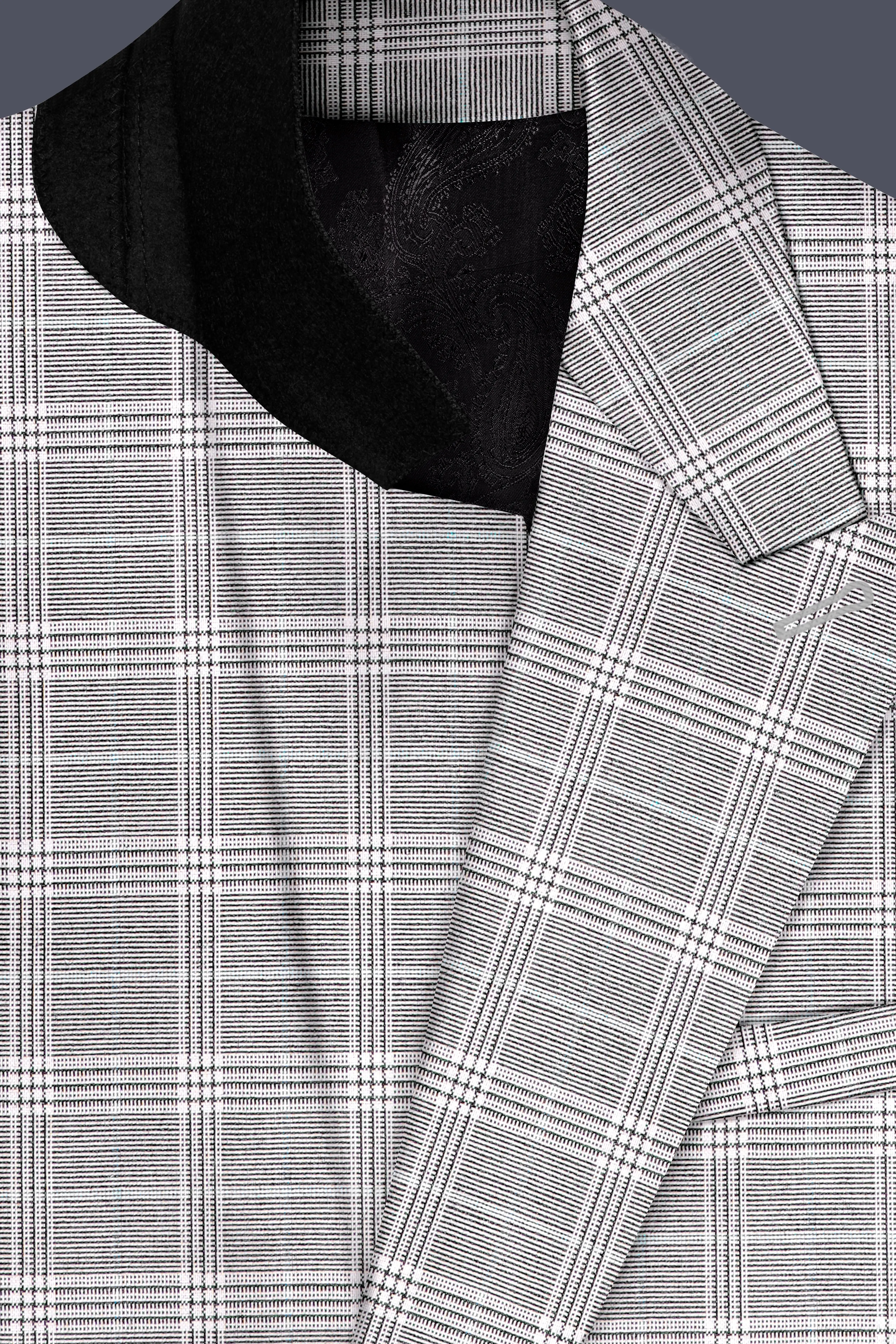 Venus Gray Plaid Wool Rich Single Breasted Suit sold by French Crown product image thumbnail 5
