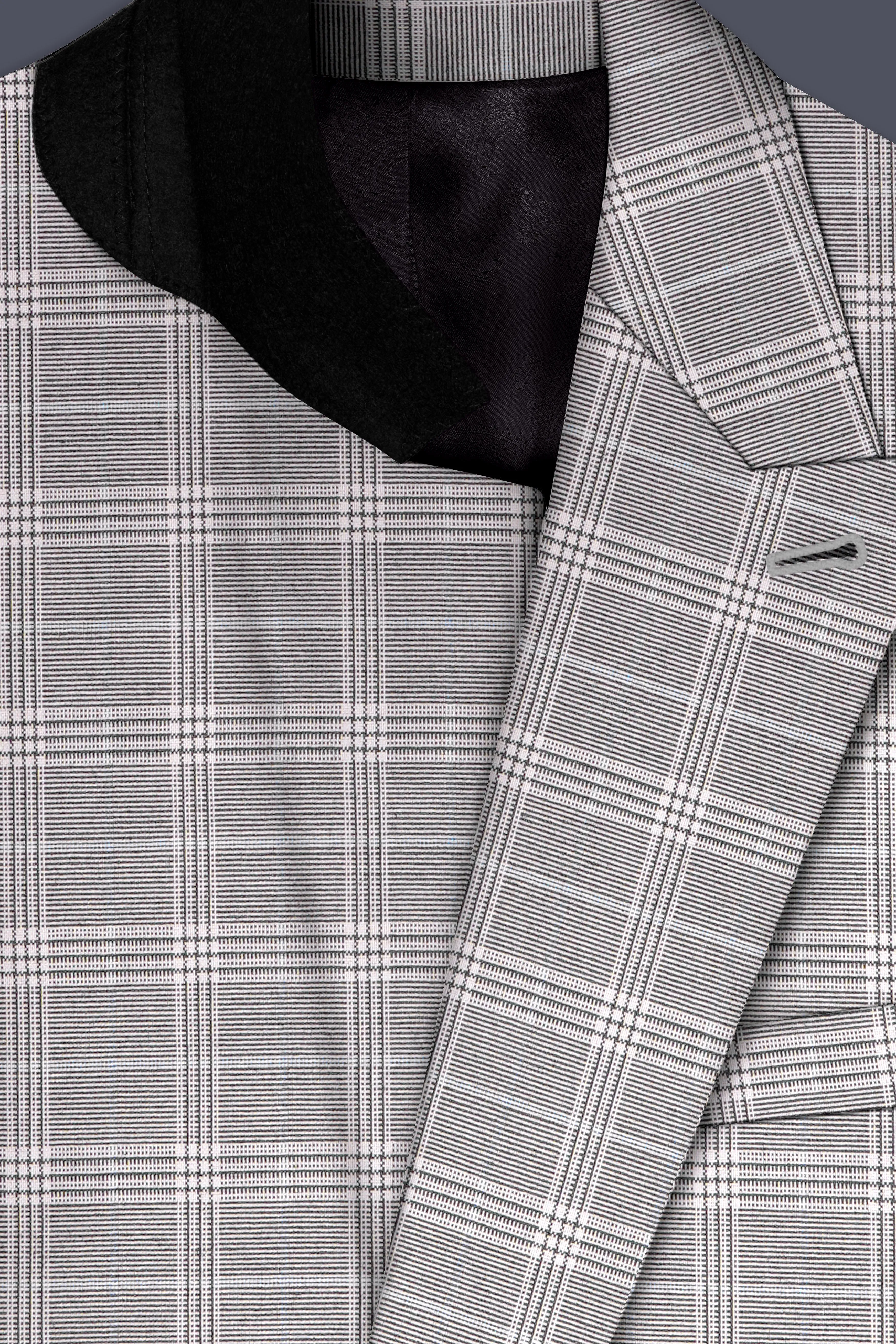 Monsoon Gray Plaid Wool Rich Double Breasted Suit sold by French Crown product image thumbnail 5