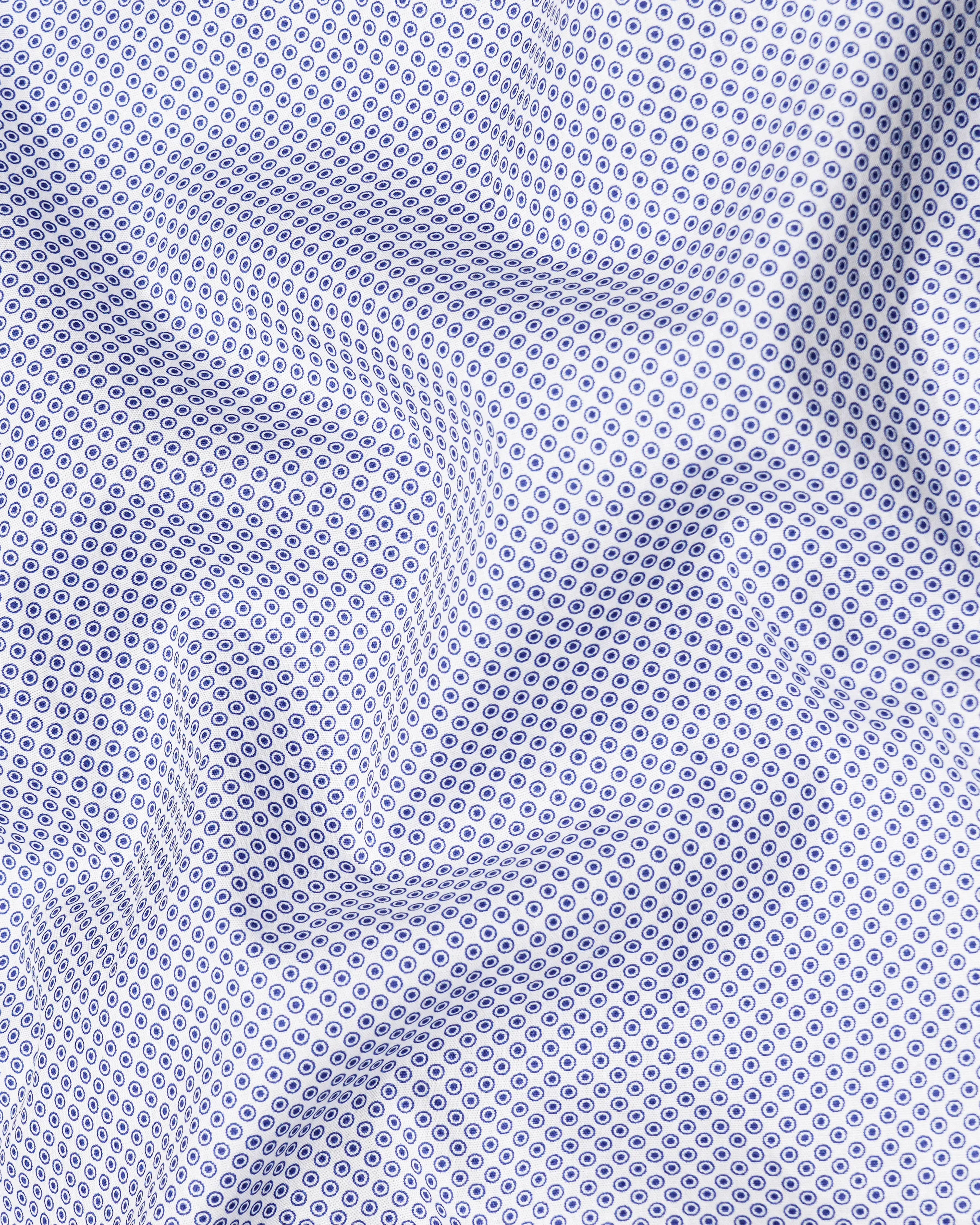 Bright White with Lapis Blue Printed Premium Cotton Shirt sold by French Crown product image thumbnail 2