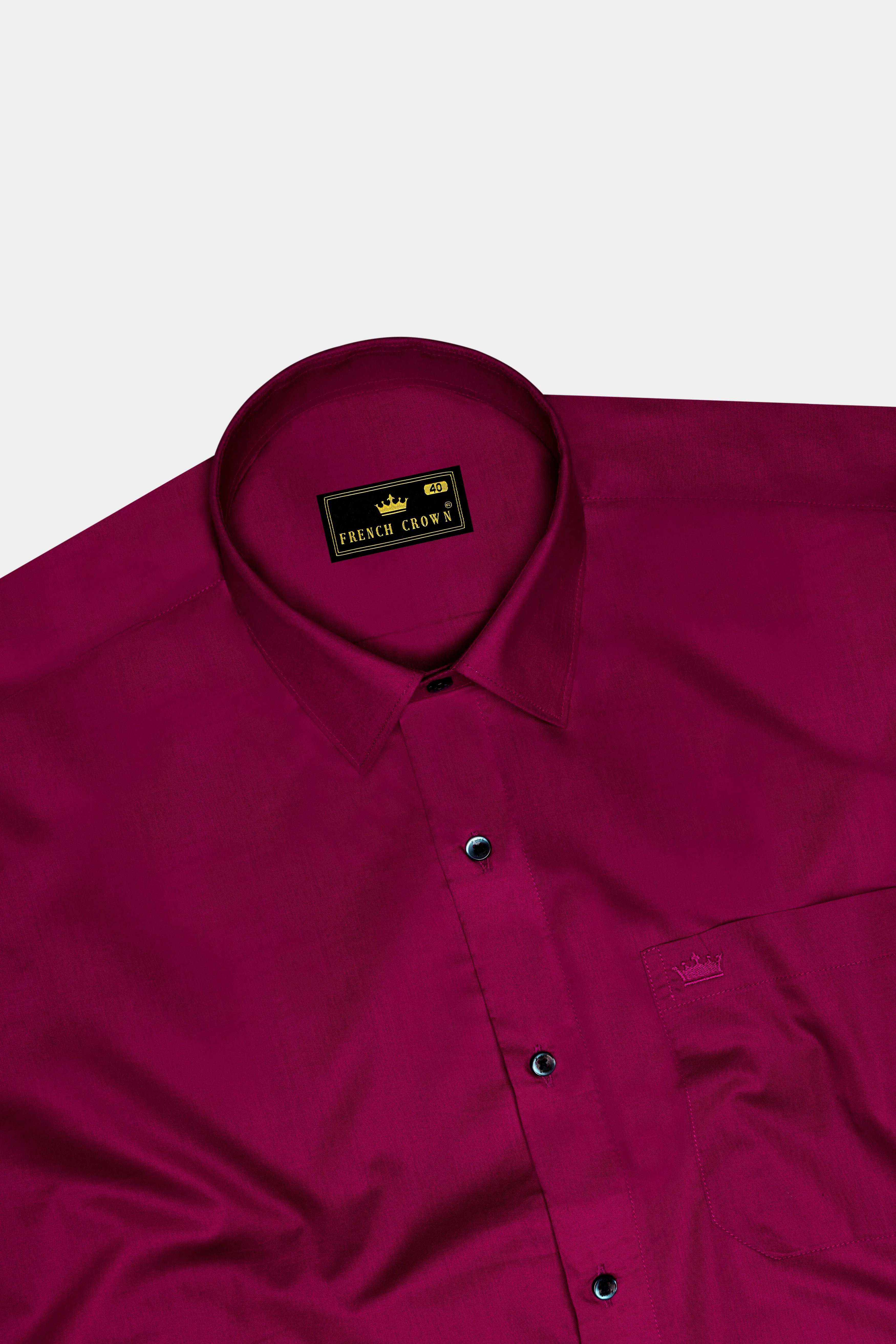 Claret Maroon Super Soft Premium Cotton Shirt sold by French Crown product image thumbnail 5
