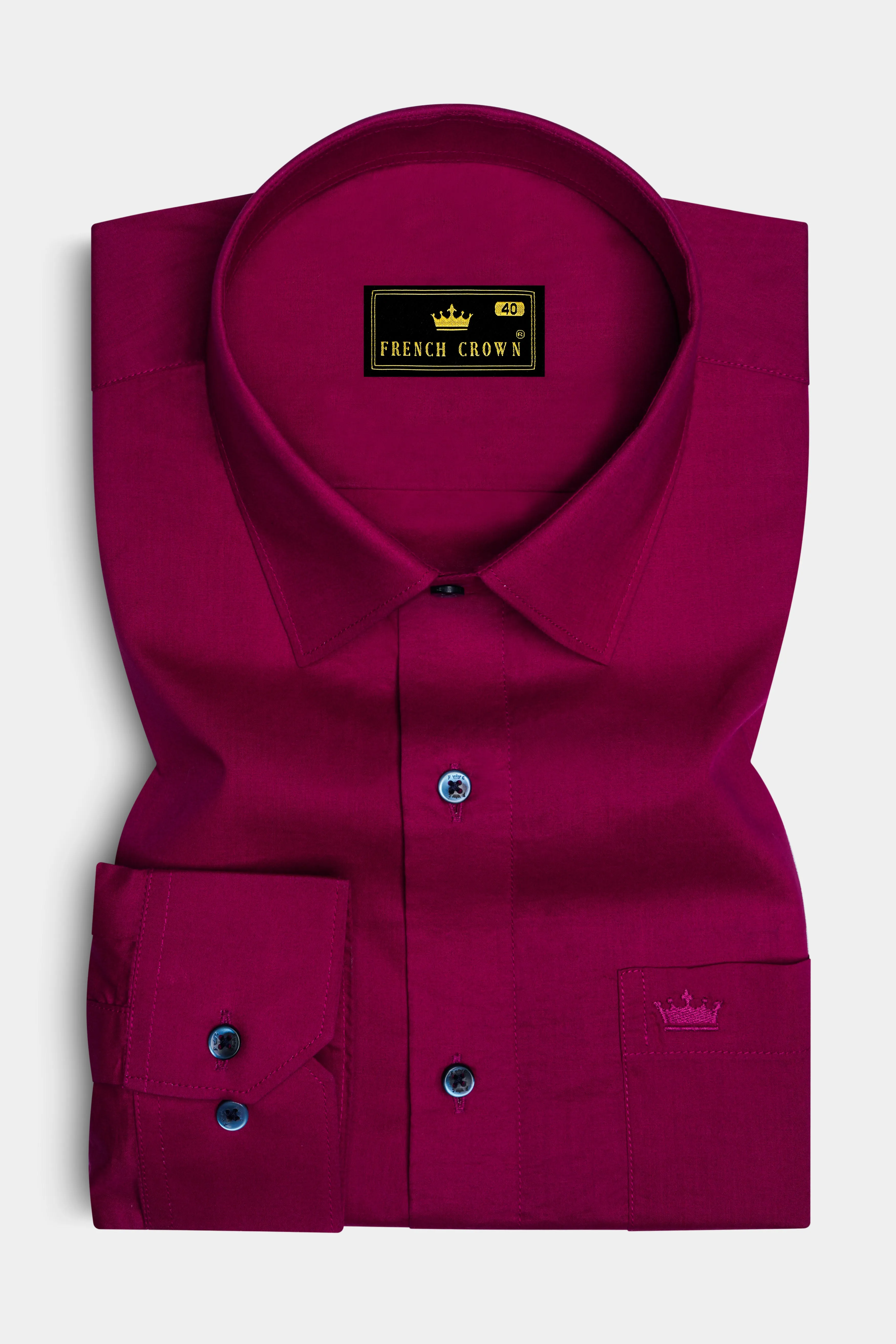 Claret Maroon Super Soft Premium Cotton Shirt sold by French Crown product image thumbnail 4