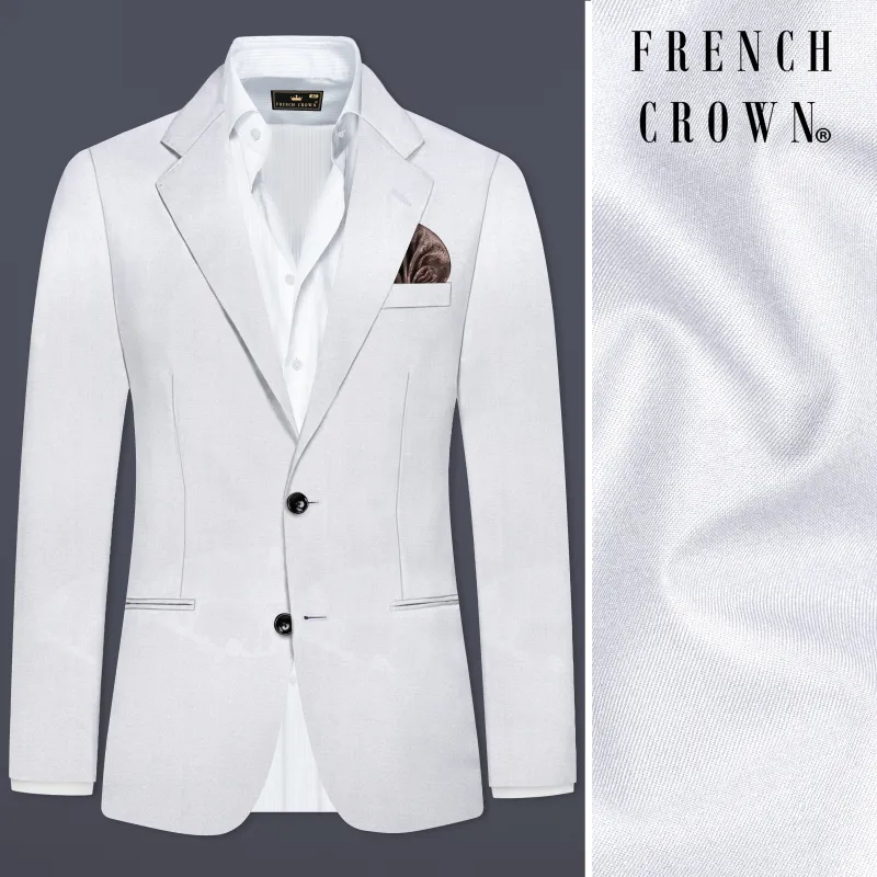 Iron Gray Solid Wool Blend Single Breasted Blazer sold by French Crown