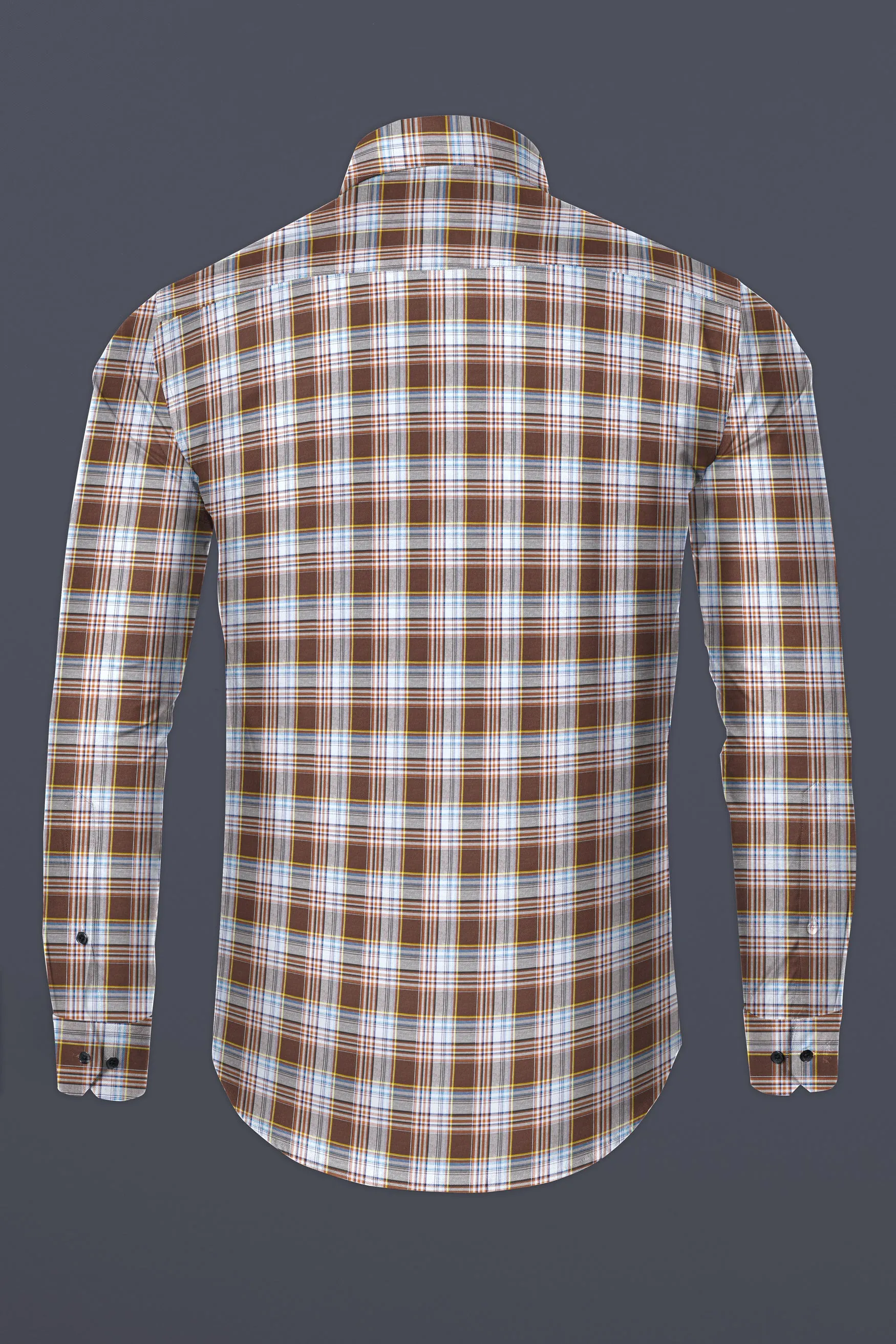 Shingle Fawn Multicolour Plaid Premium Cotton Shirt sold by French Crown product image thumbnail 5