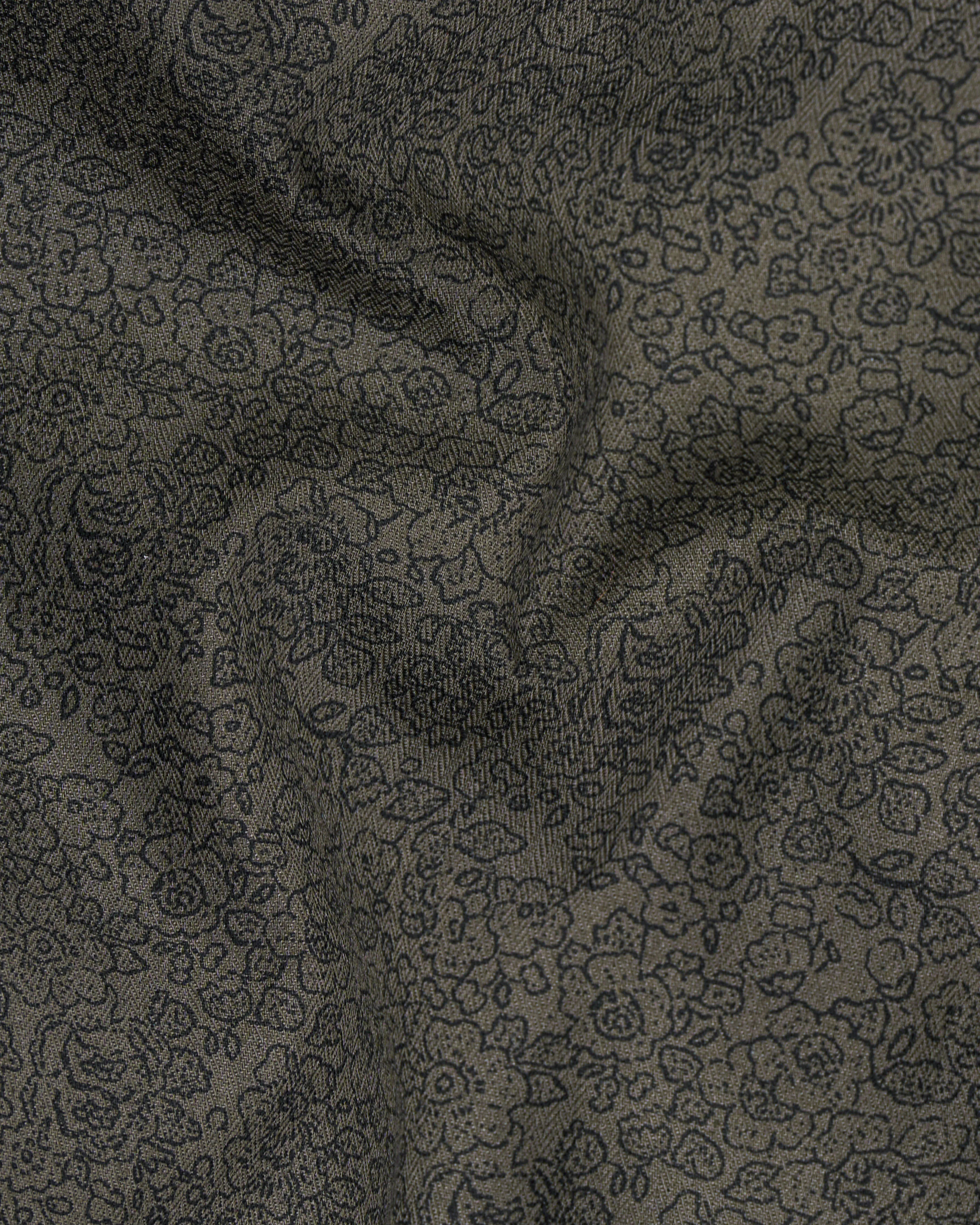 Dorado Green Ditsy Printed Dobby Premium Giza Cotton Shirt sold by French Crown product image thumbnail 2