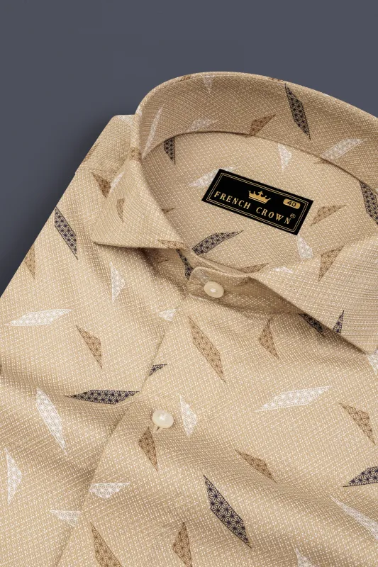 Calico Brown Dobby Textured Premium Giza Cotton Shirt sold by French Crown