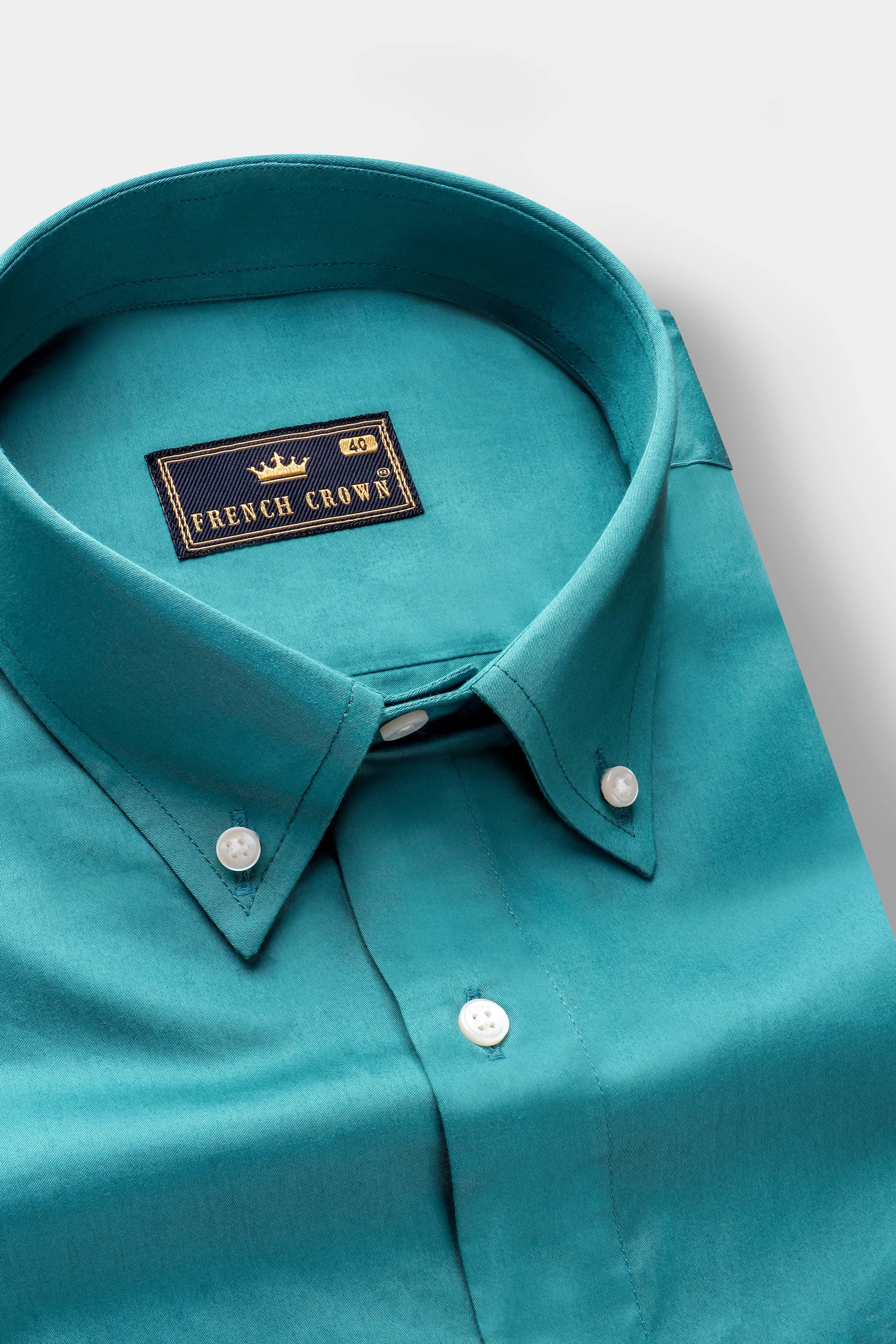 Smalt Green Super Soft Premium Cotton Shirt sold by French Crown product image thumbnail 2