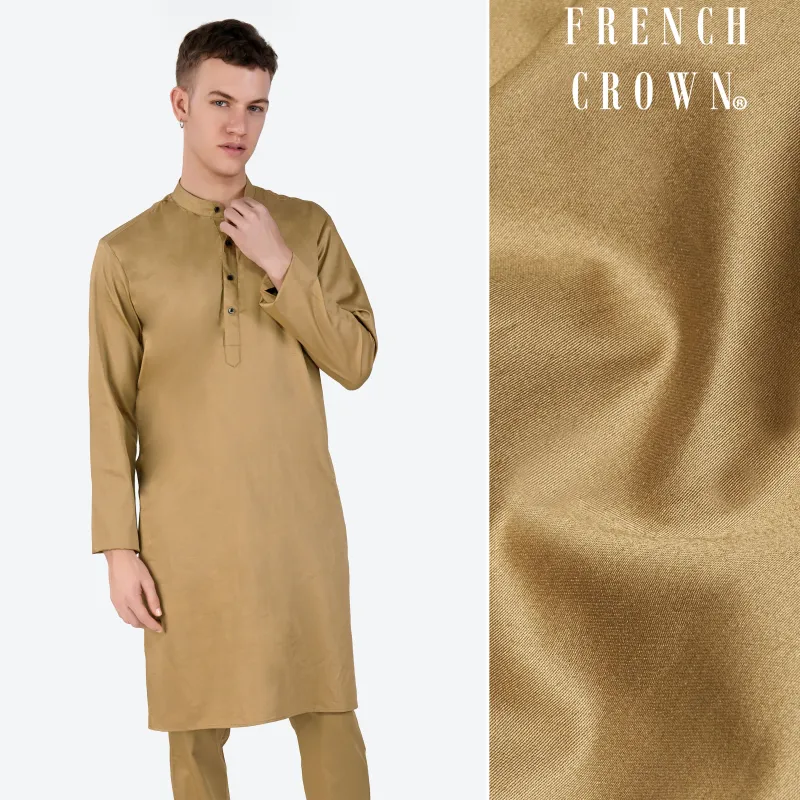 Teak Brown Subtle Sheen Super Soft Premium Cotton Kurta sold by French Crown