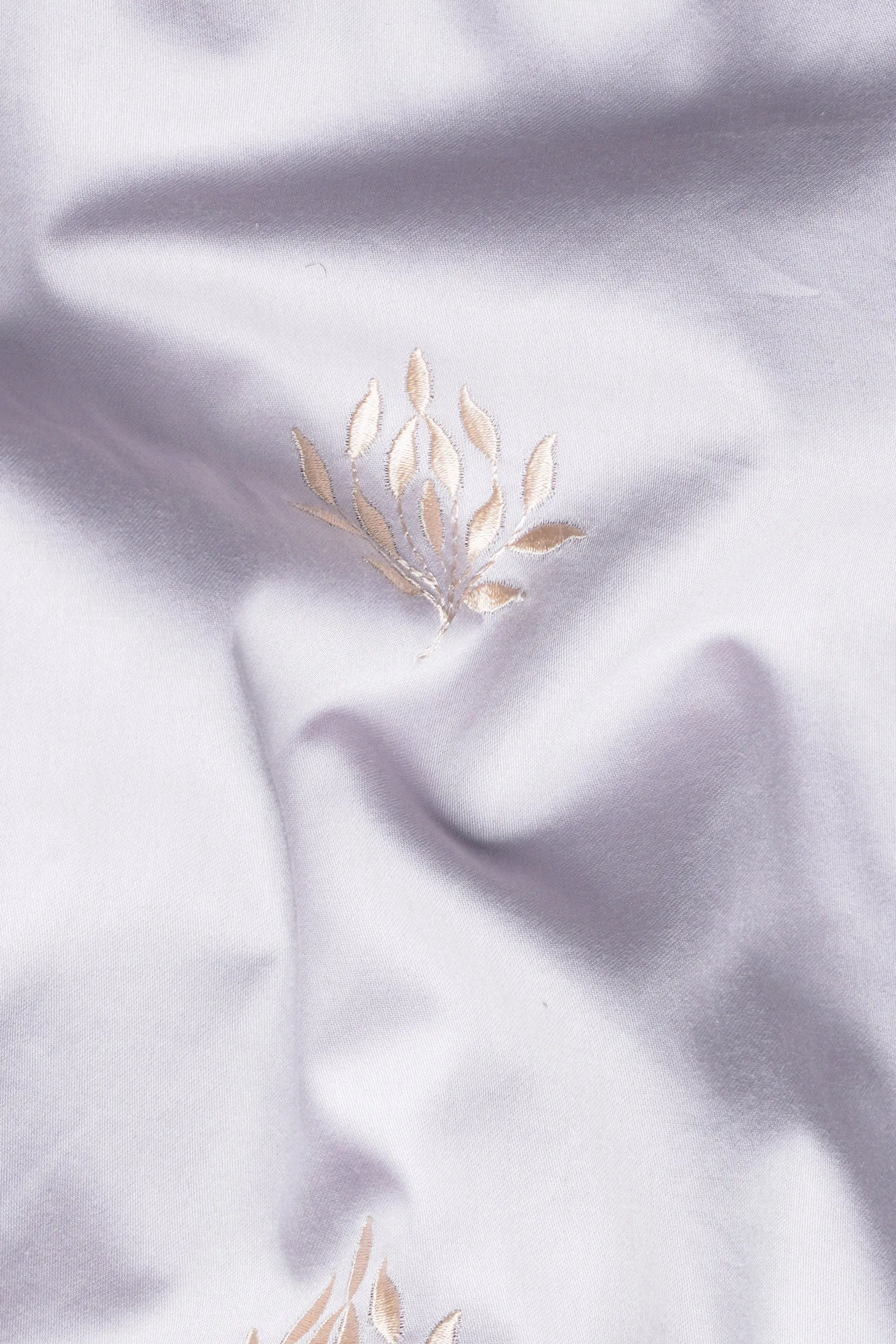 Pearl Lavender Leaves Embroidered Subtle Sheen Super Soft Premium Cotton Designer Kurta sold by French Crown product image thumbnail 3