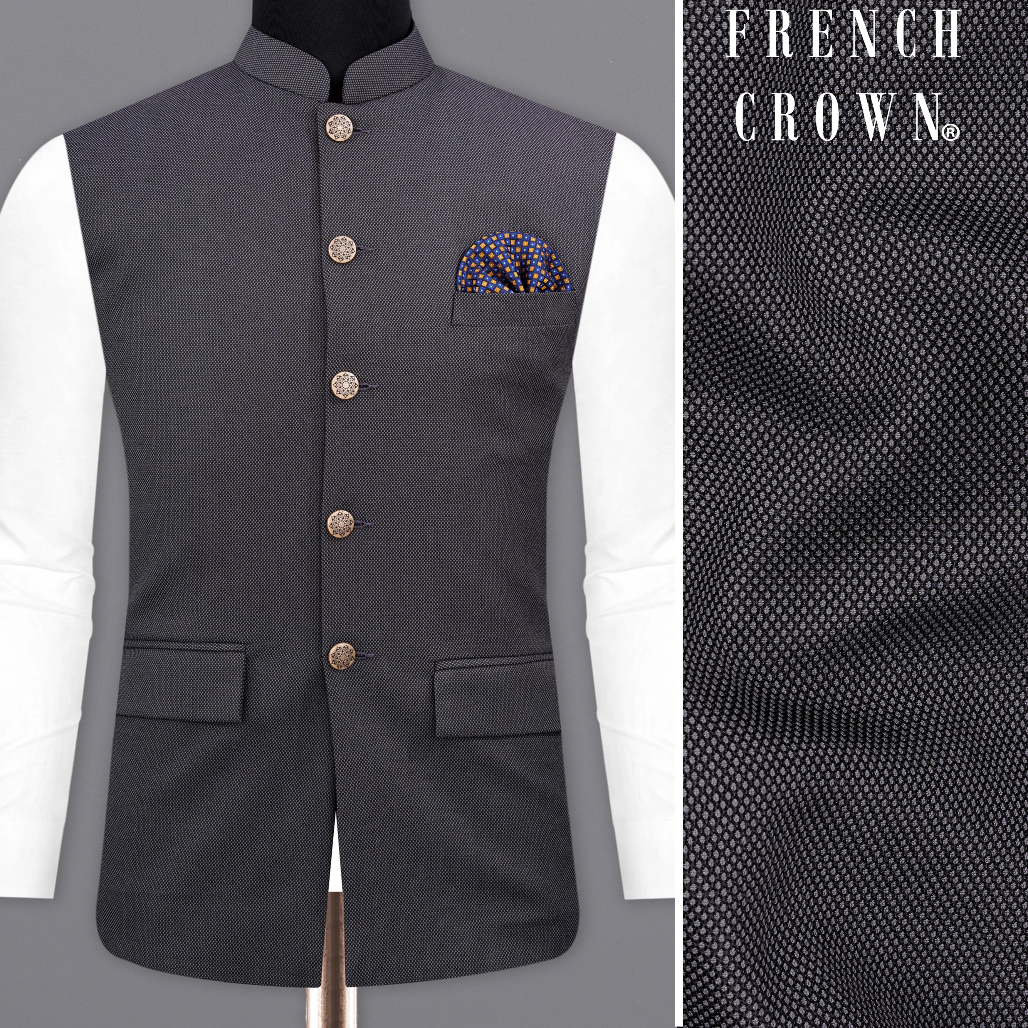 Thunder Bandhgala Designer Nehru Jacket sold by French Crown