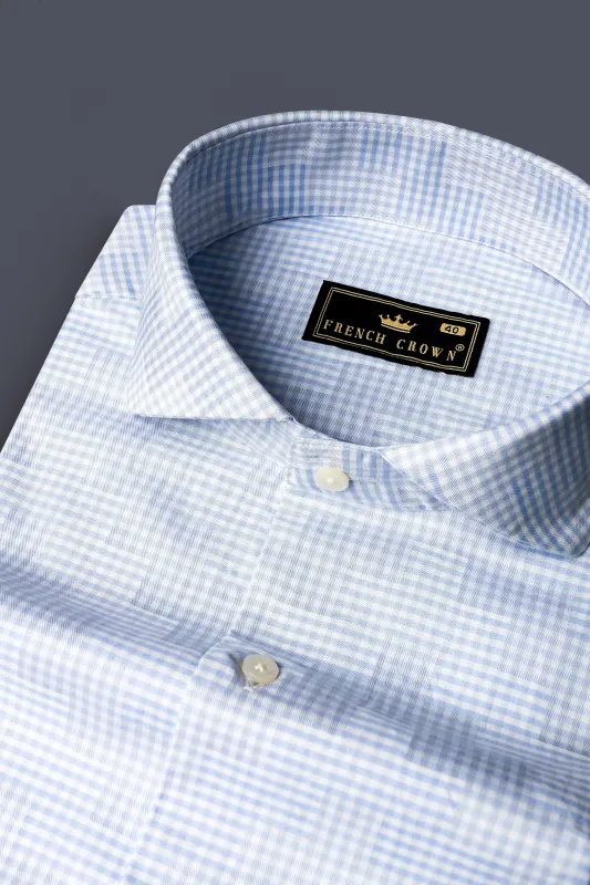 Cadet Blue Jacquard Textured Premium Cotton Shirt sold by French Crown