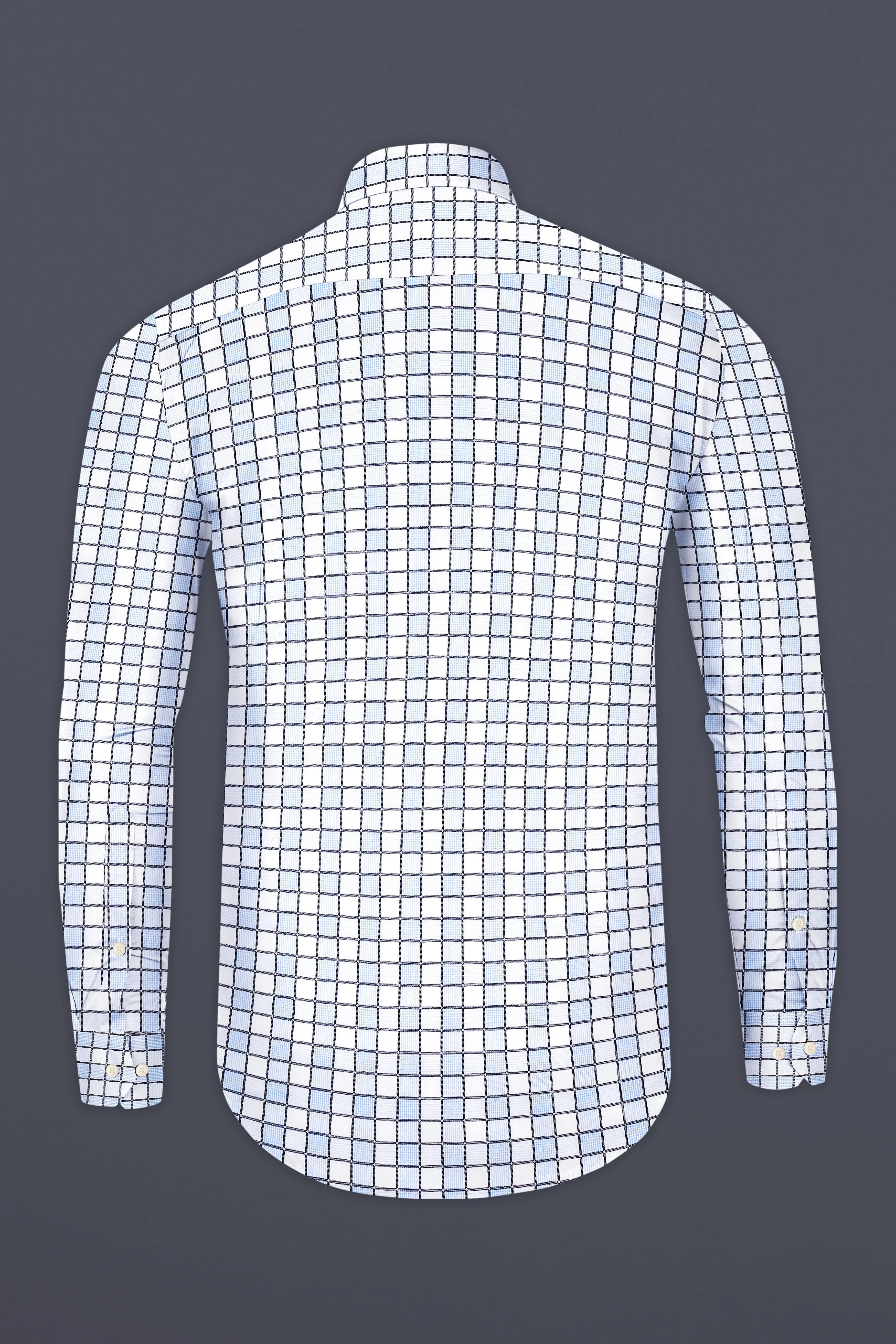 Angel Blue And Bright White Jacquard Textured Premium Cotton Shirt sold by French Crown product image thumbnail 5