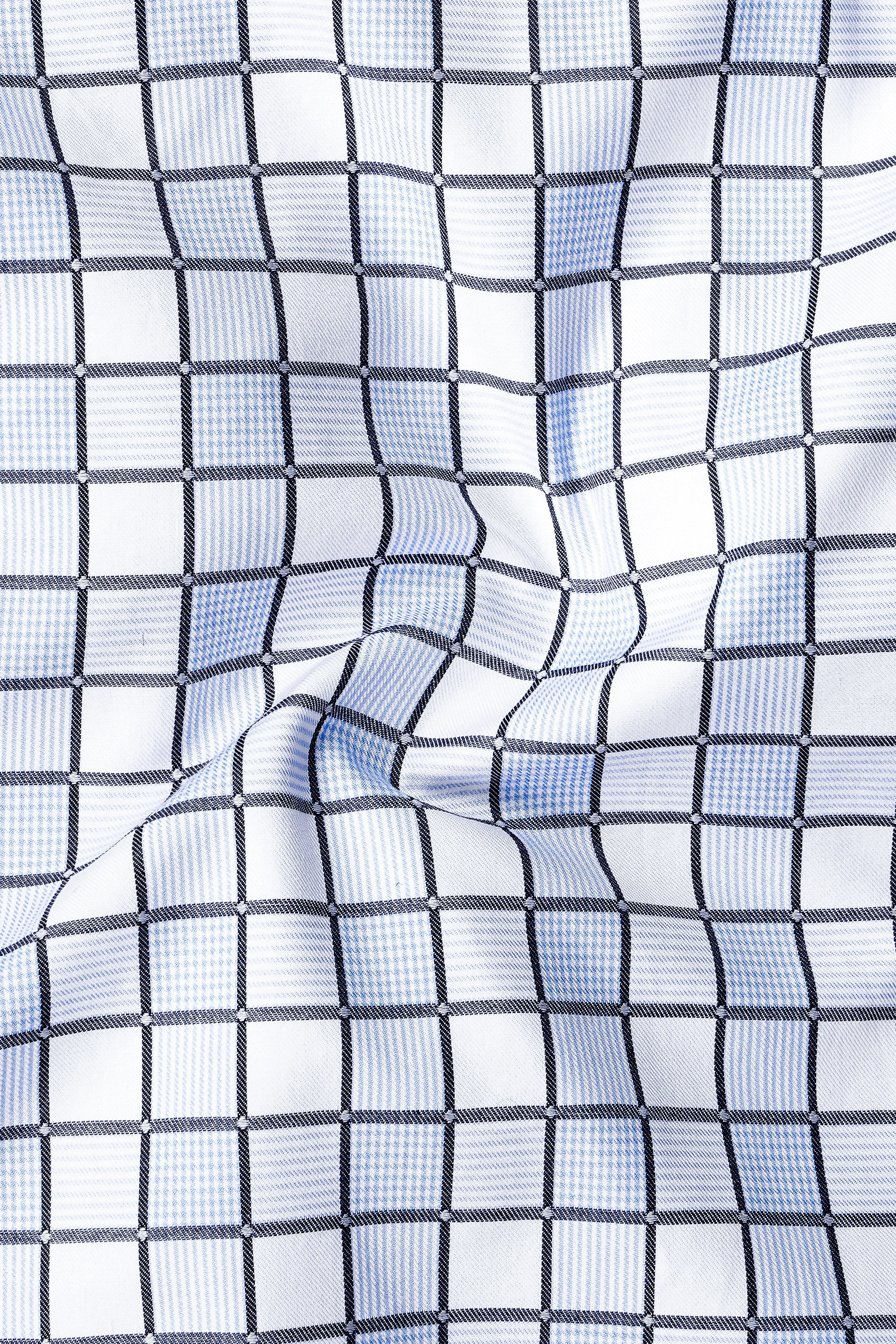 Angel Blue And Bright White Jacquard Textured Premium Cotton Shirt sold by French Crown product image thumbnail 2