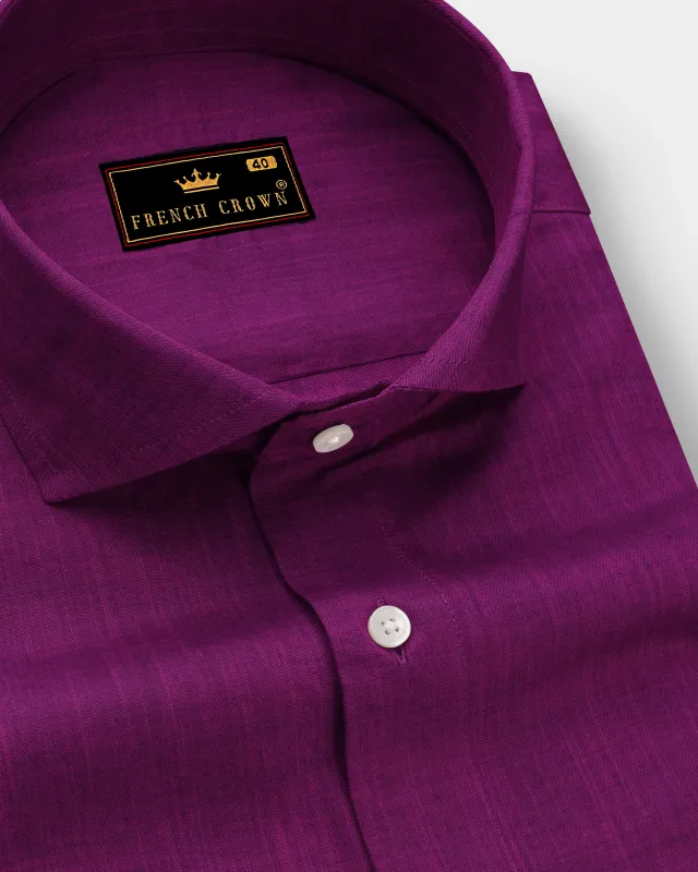Hibiscus Purple Chambray Shirt sold by French Crown