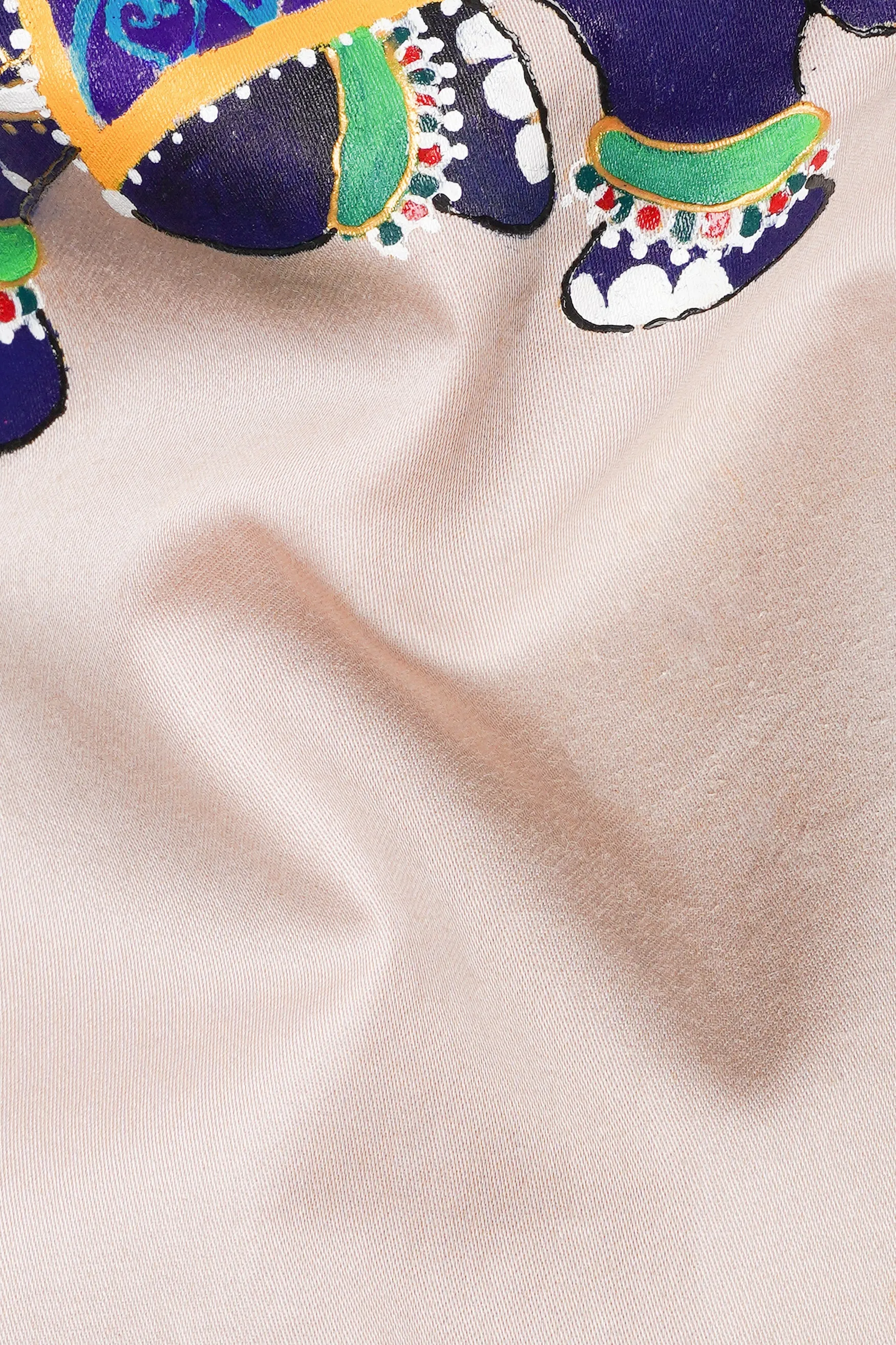 Cavern Peach Elephant Hand Painted Subtle Sheen Super Soft Premium Cotton Designer Kurta sold by French Crown product image thumbnail 3