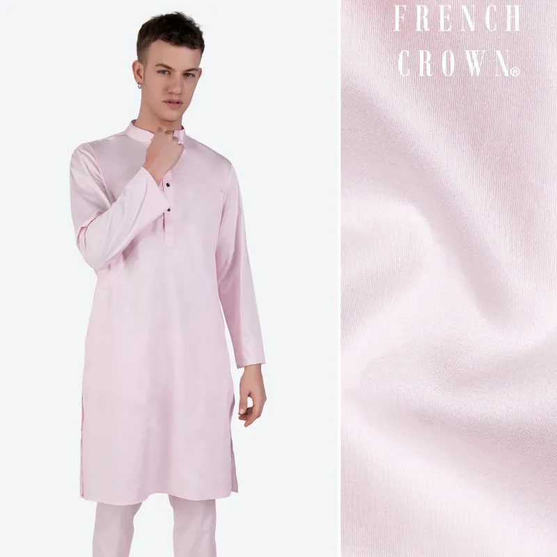 Carousel Pink Subtle Sheen Super Soft Premium Cotton Kurta sold by French Crown