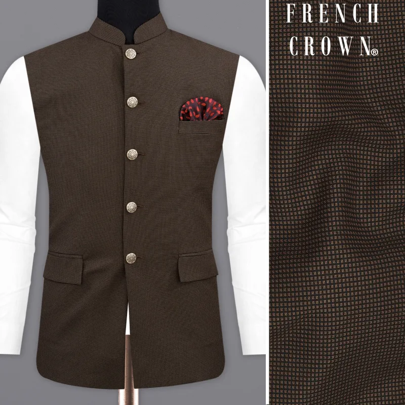 Eclipse Dark Brown Bandhgala Nehru Jacket sold by French Crown