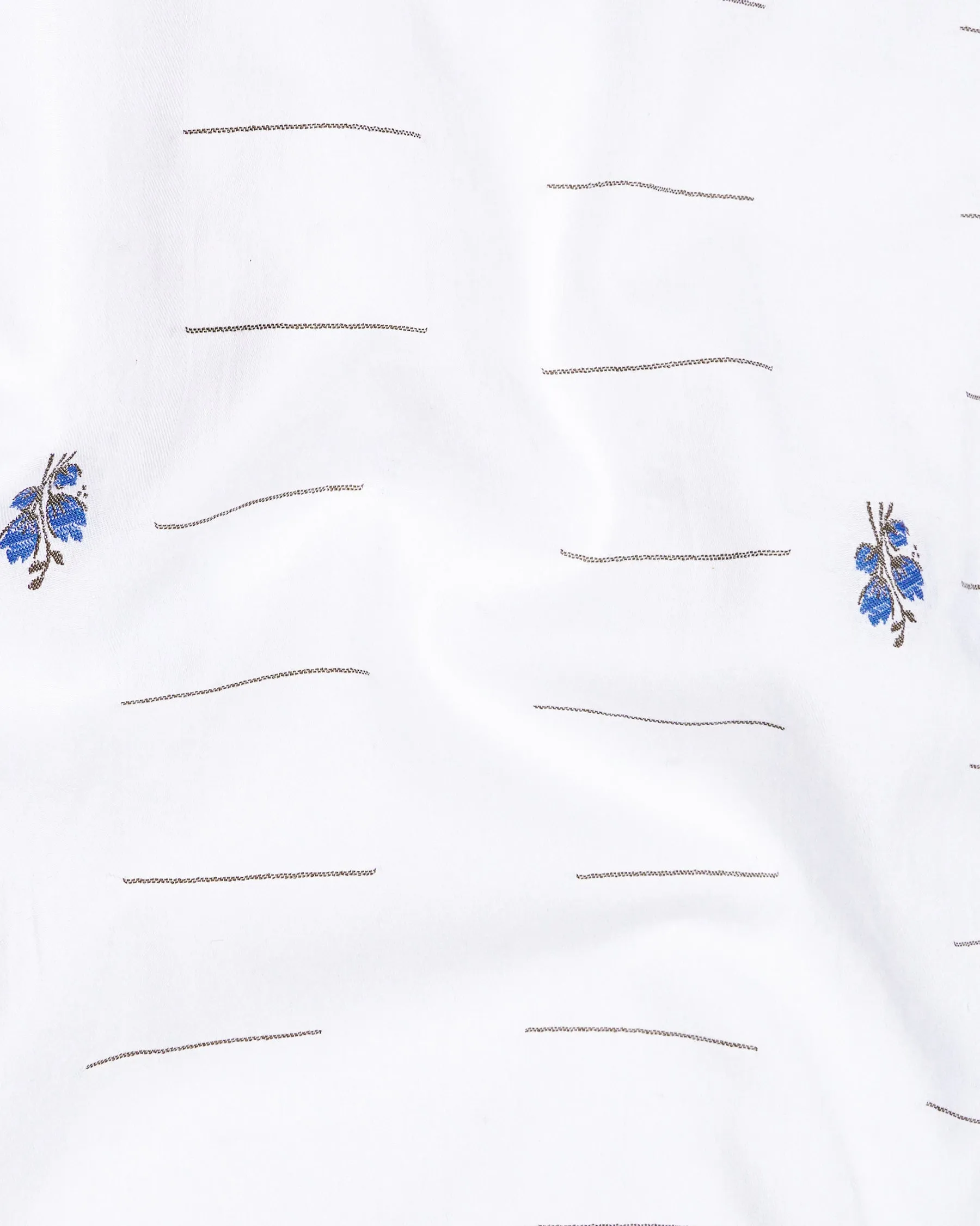 Bright White Jacquard Textured Premium Giza Cotton Shirt sold by French Crown product image thumbnail 3