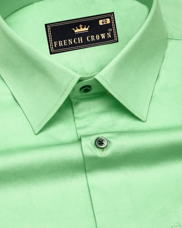 Celadon Green Subtle Sheen Super Soft Premium Cotton Shirt sold by French Crown