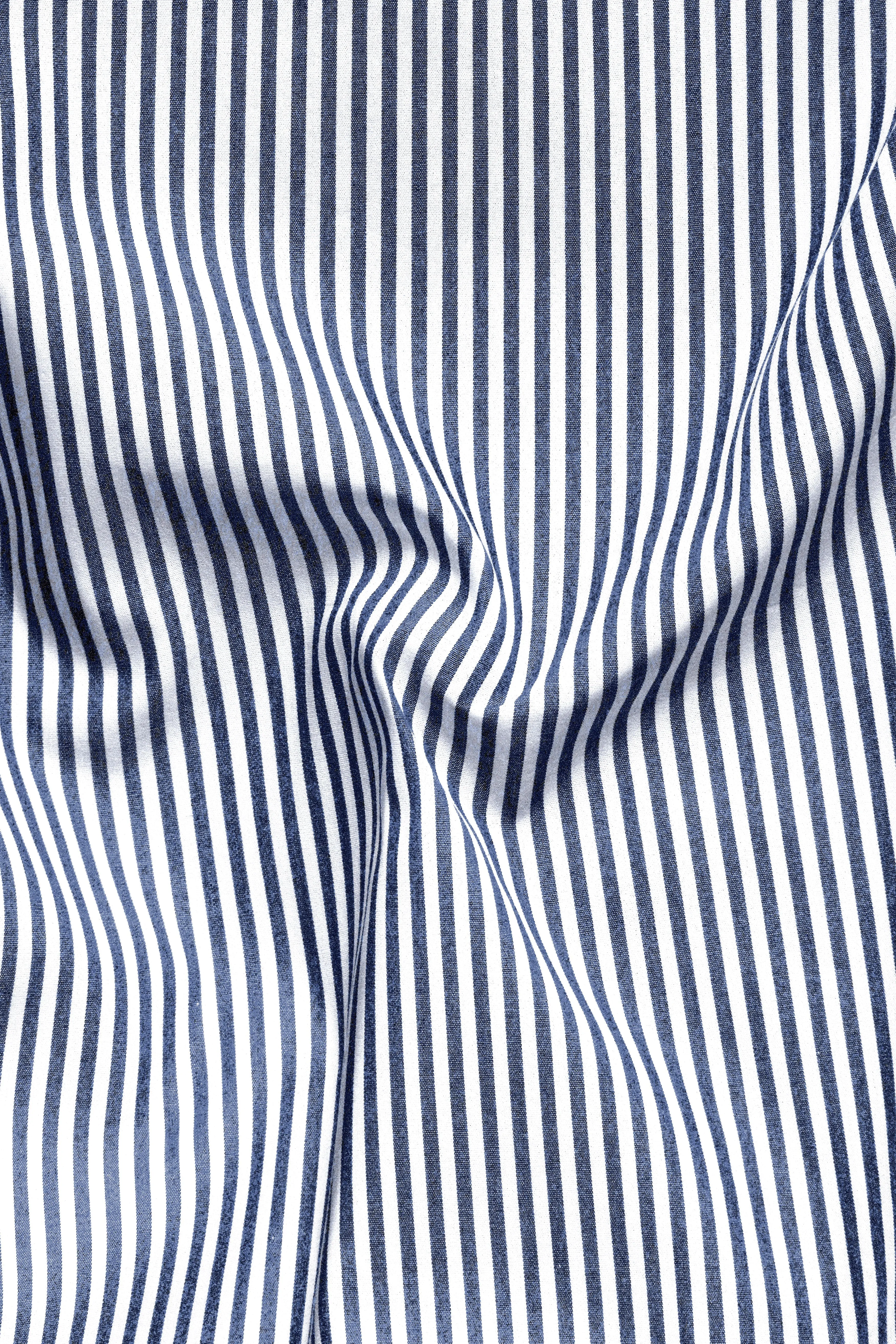 Dolphin Blue And Bright White Stripes Super Soft Premium Giza Cotton Shirt sold by French Crown product image thumbnail 2