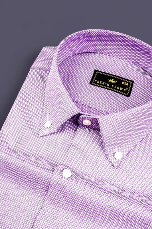 Orchid Purple Dobby Textured Premium Giza Cotton Shirt sold by French Crown