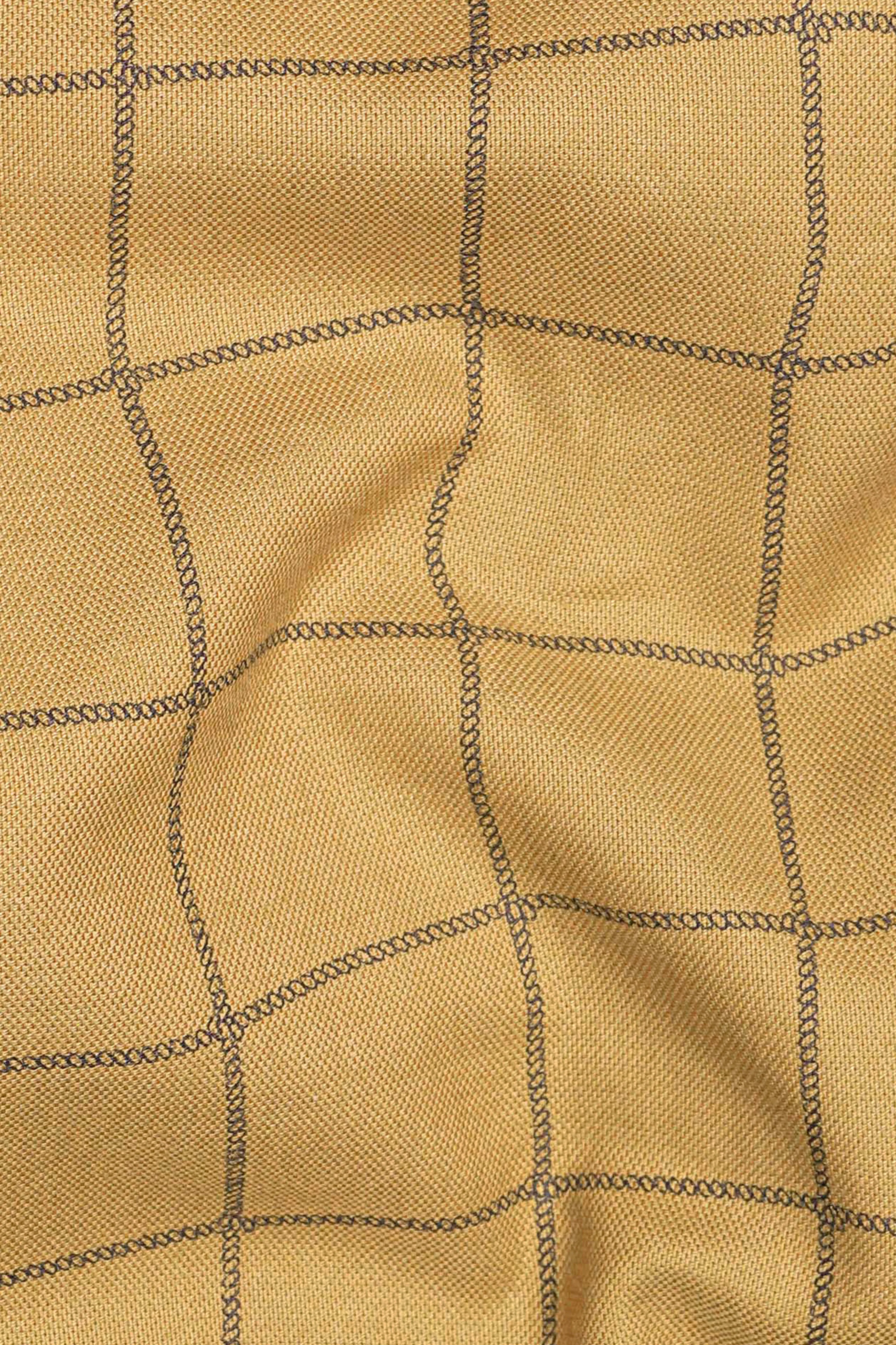 Muesli Brown Windowpane Royal Oxford Shirt sold by French Crown product image thumbnail 2