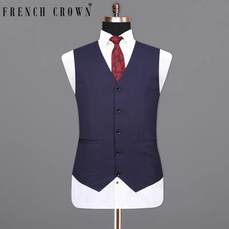 Baltic Sea Dark Violet Waistcoat sold by French Crown