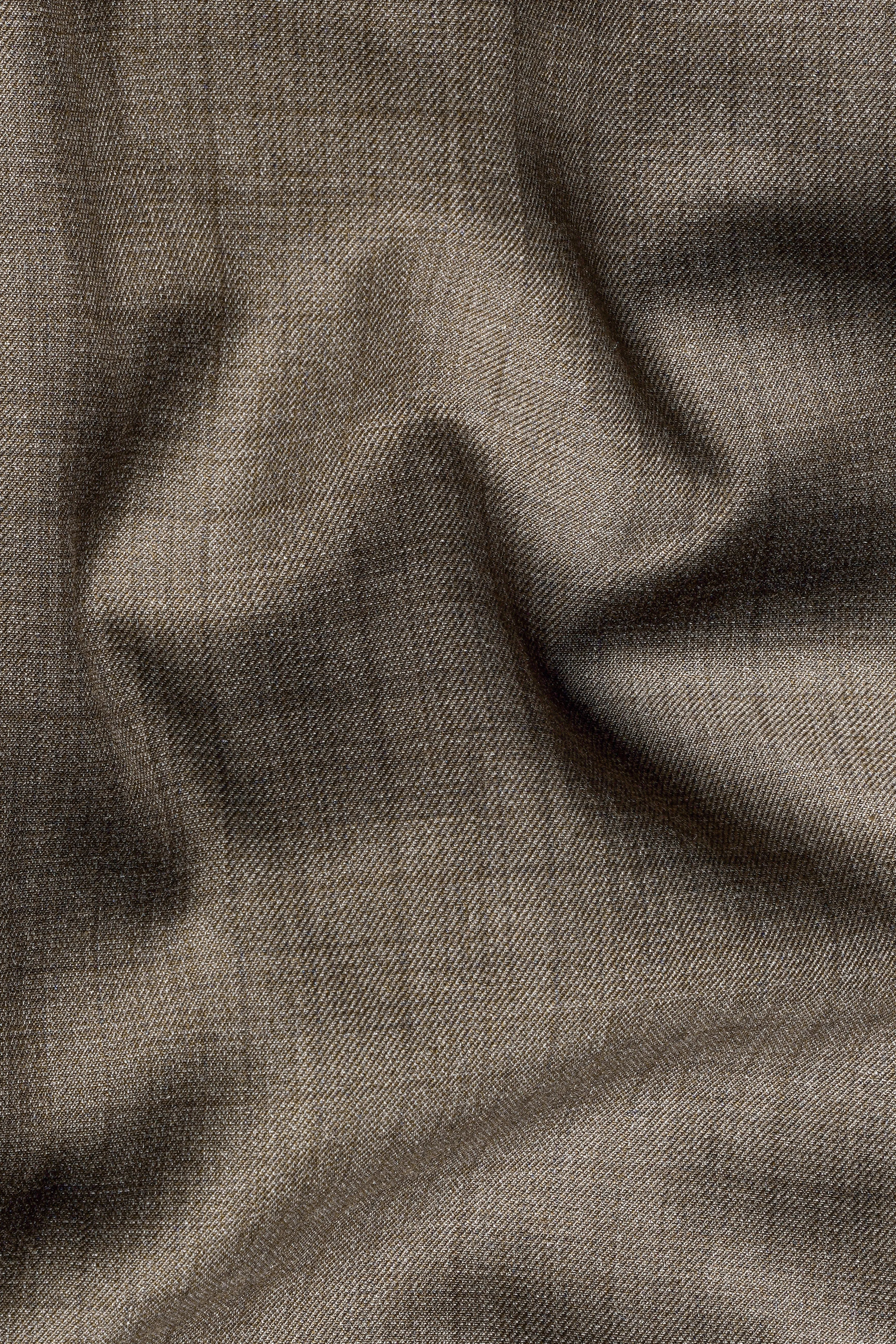 Hemp Brown Checkered Wool Rich Double Breasted Suit sold by French Crown product image thumbnail 3