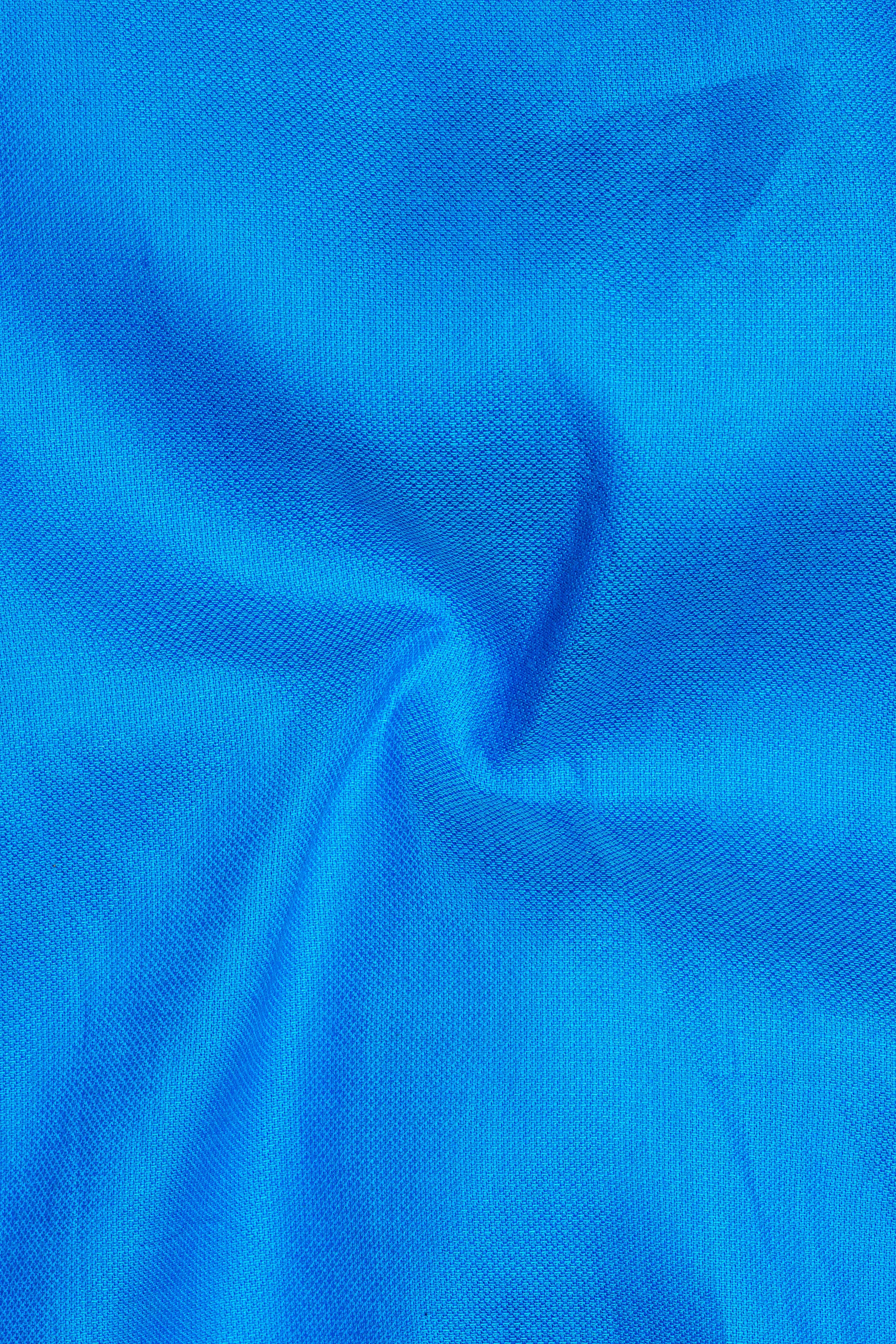 Cerulean Blue Dobby Textured Premium Giza Cotton Shirt sold by French Crown product image thumbnail 3
