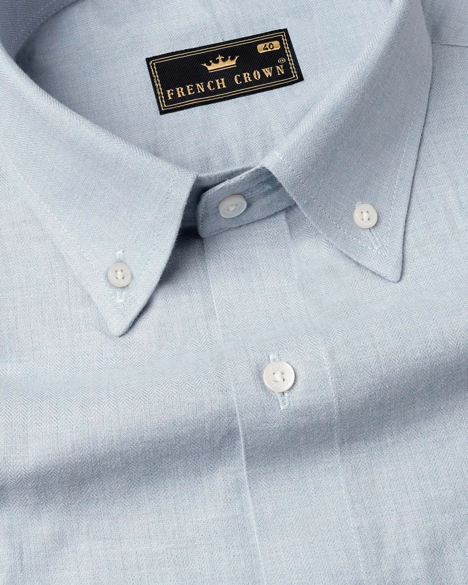 Mischka Blue Dobby Textured Premium Giza Cotton Shirt sold by French Crown