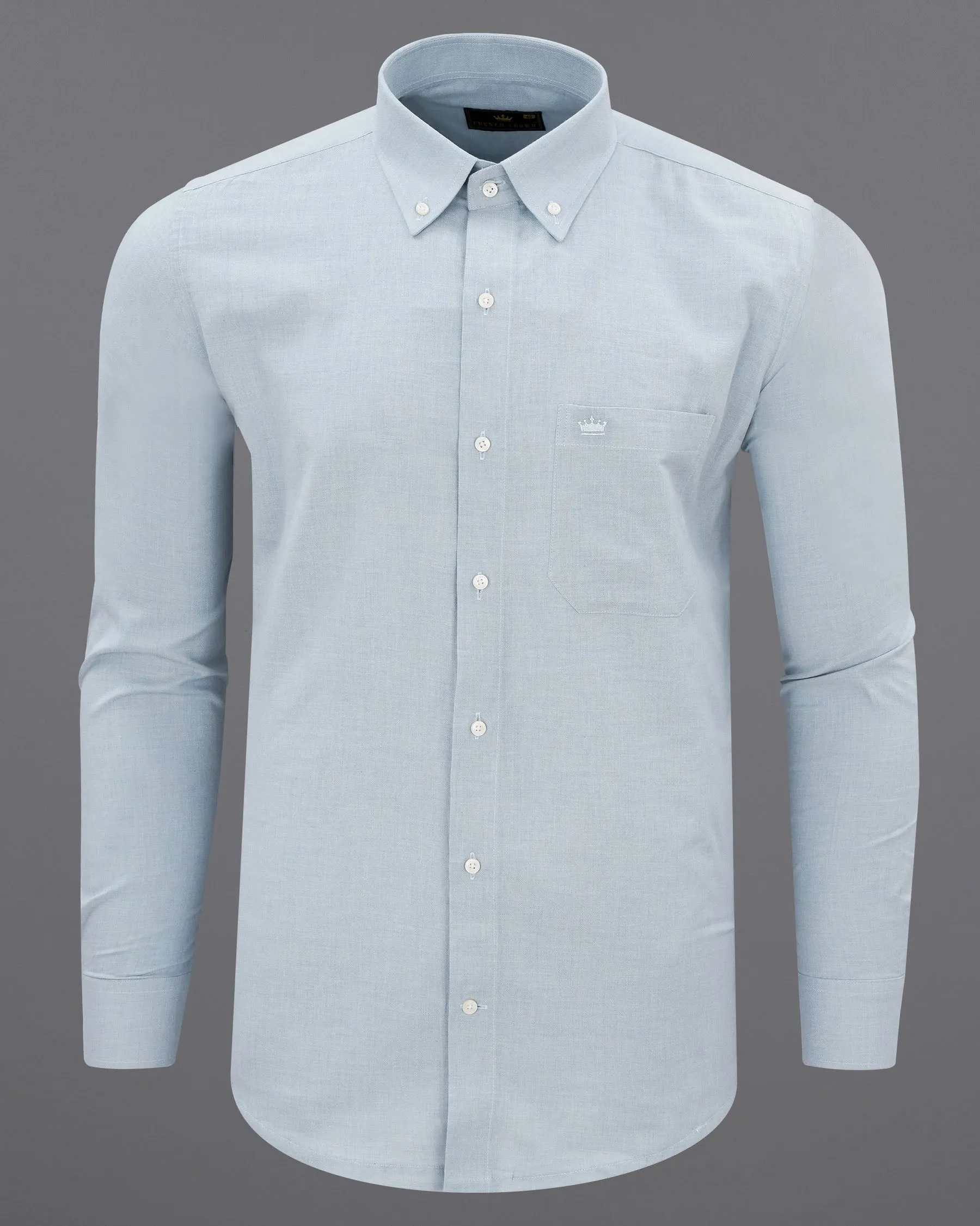 Mischka Blue Dobby Textured Premium Giza Cotton Shirt sold by French Crown product image thumbnail 5