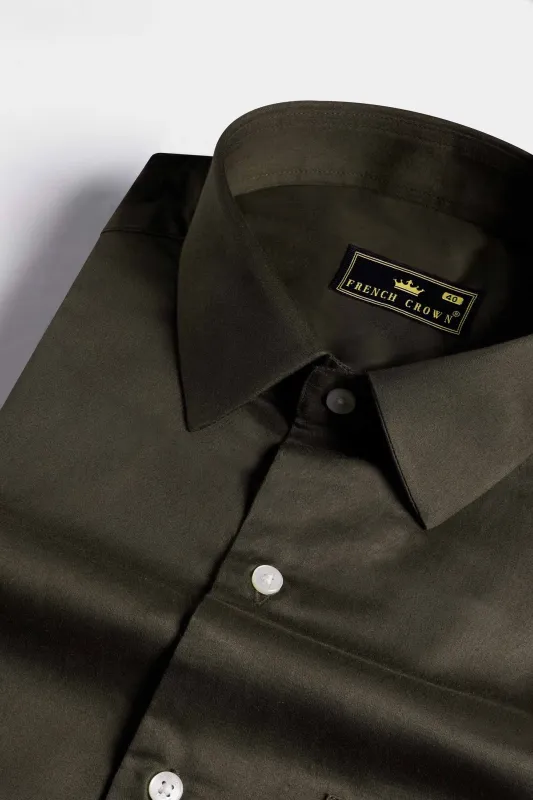 Birch Green Subtle Sheen Super Soft Premium Cotton Shirt sold by French Crown