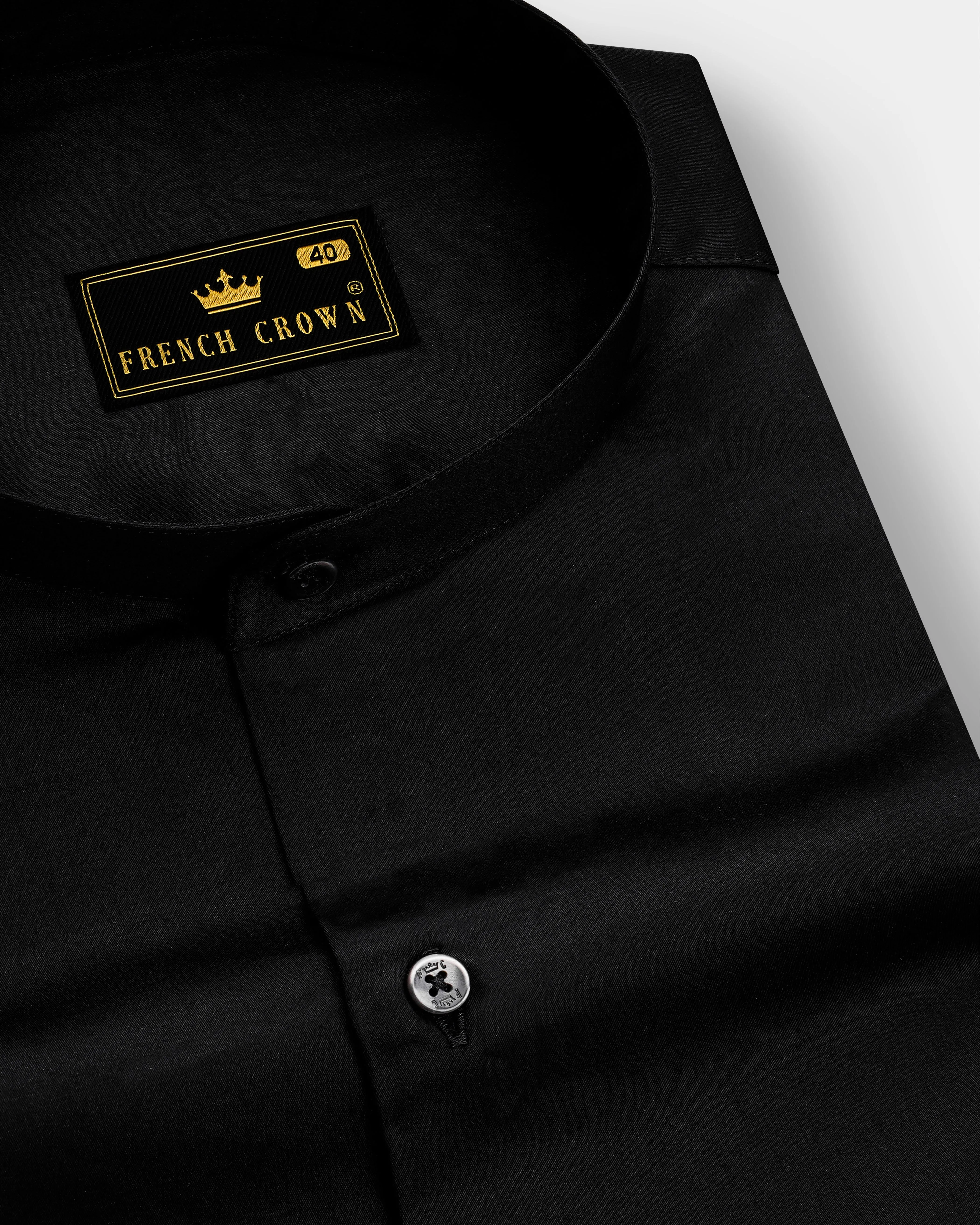 Jade Black Super Soft Giza Cotton Shirt sold by French Crown