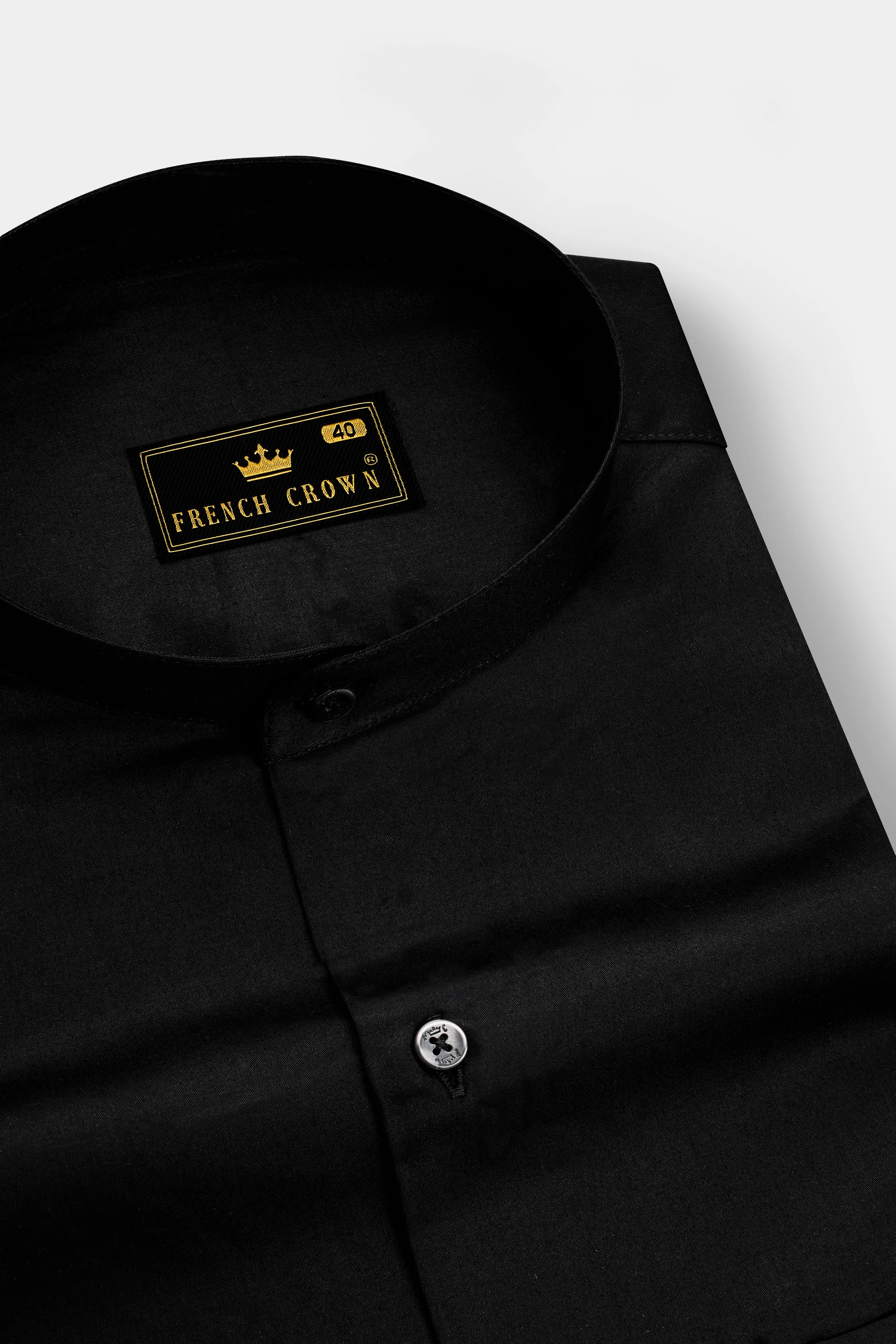 Jade Black Super Soft Giza Cotton Shirt sold by French Crown product image thumbnail 2