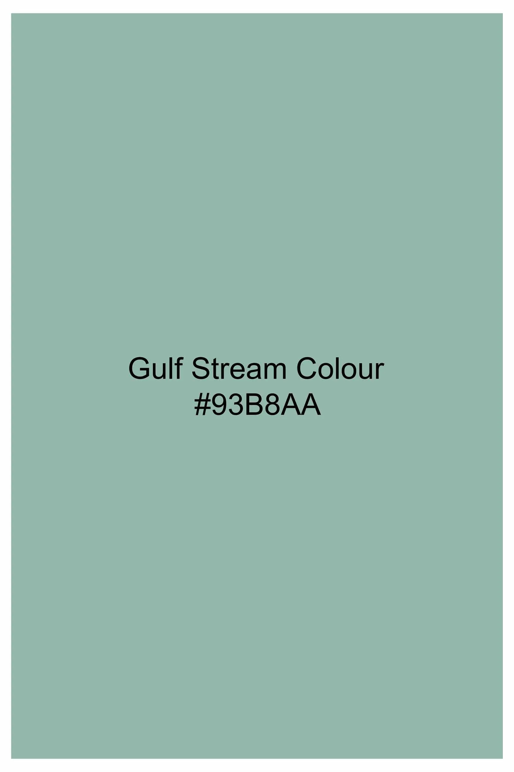 Gulf Stream Green Subtle Sheen Super Soft Premium Cotton Mandarin Shirt sold by French Crown product image thumbnail 5