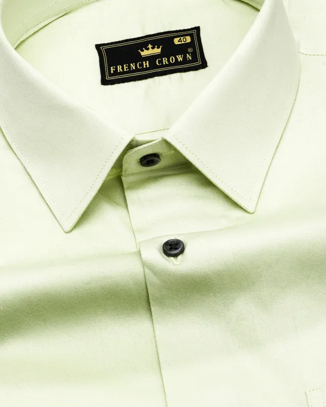 Bone Green Subtle Sheen Super Soft Premium Cotton Shirt sold by French Crown