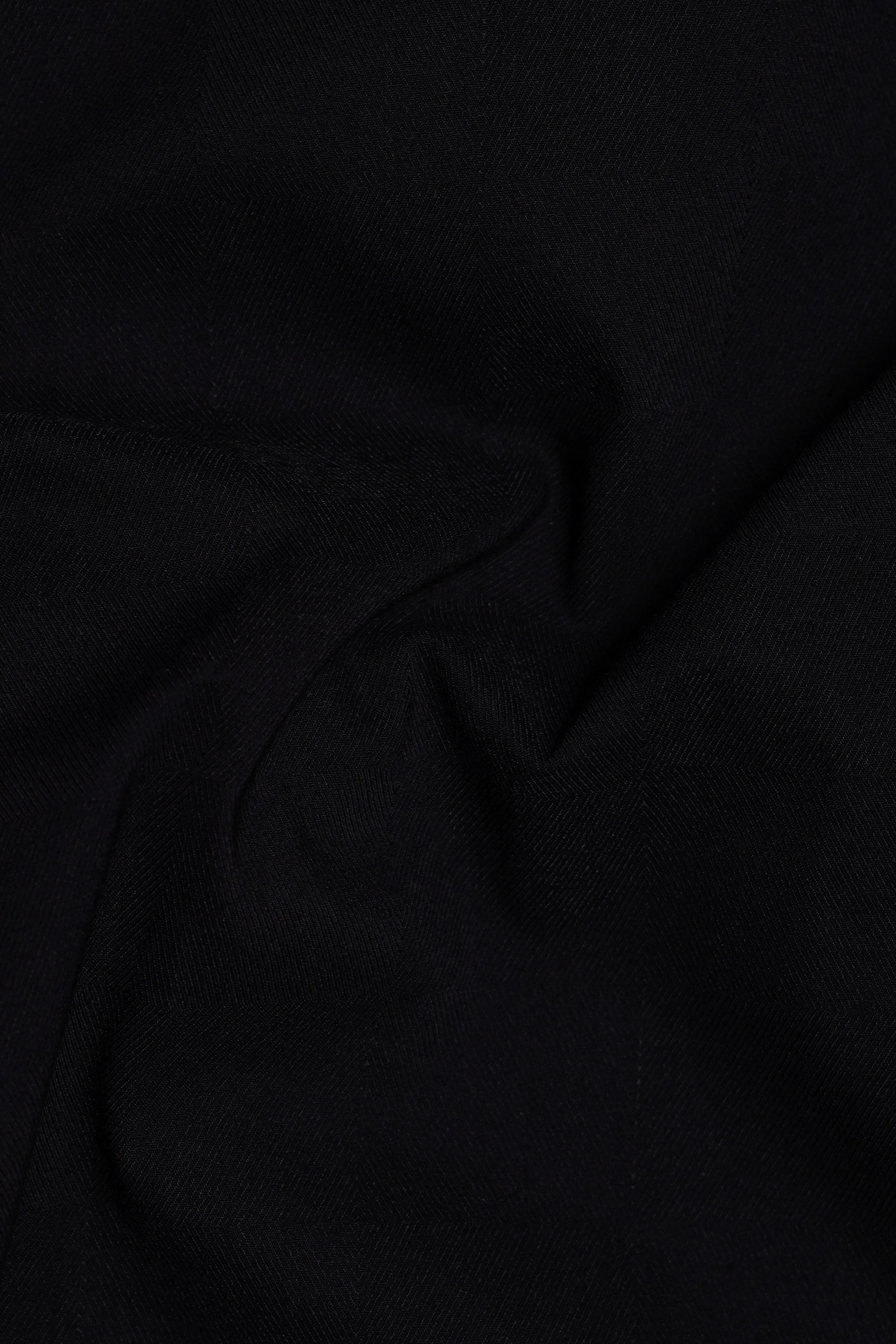 Jade Black Subtle Sheen Snake Pleated Super Soft Premium Cotton Tuxedo Shirt sold by French Crown product image thumbnail 3