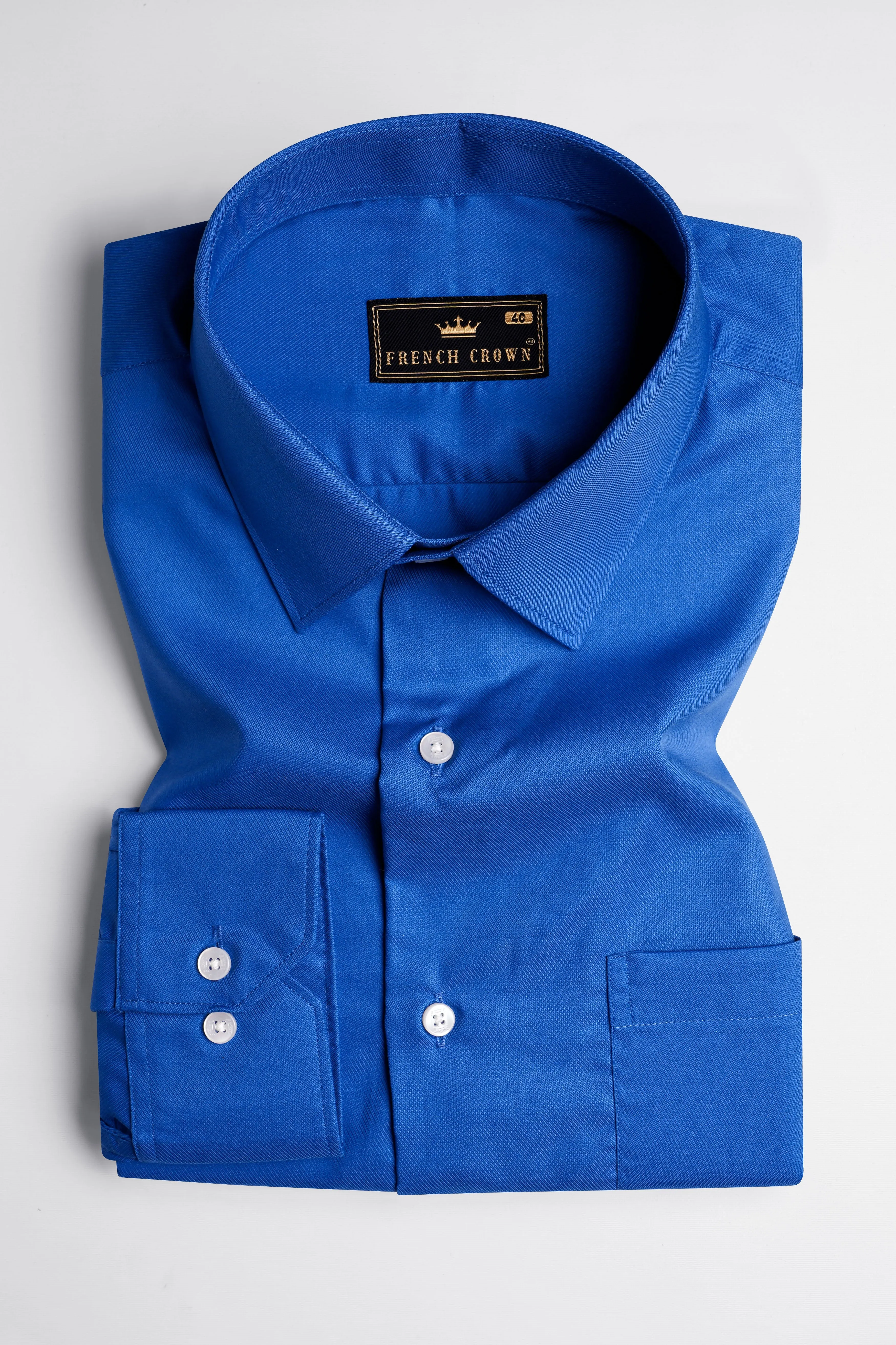 Tory Blue Twill Premium Cotton Shirt sold by French Crown product image thumbnail 4