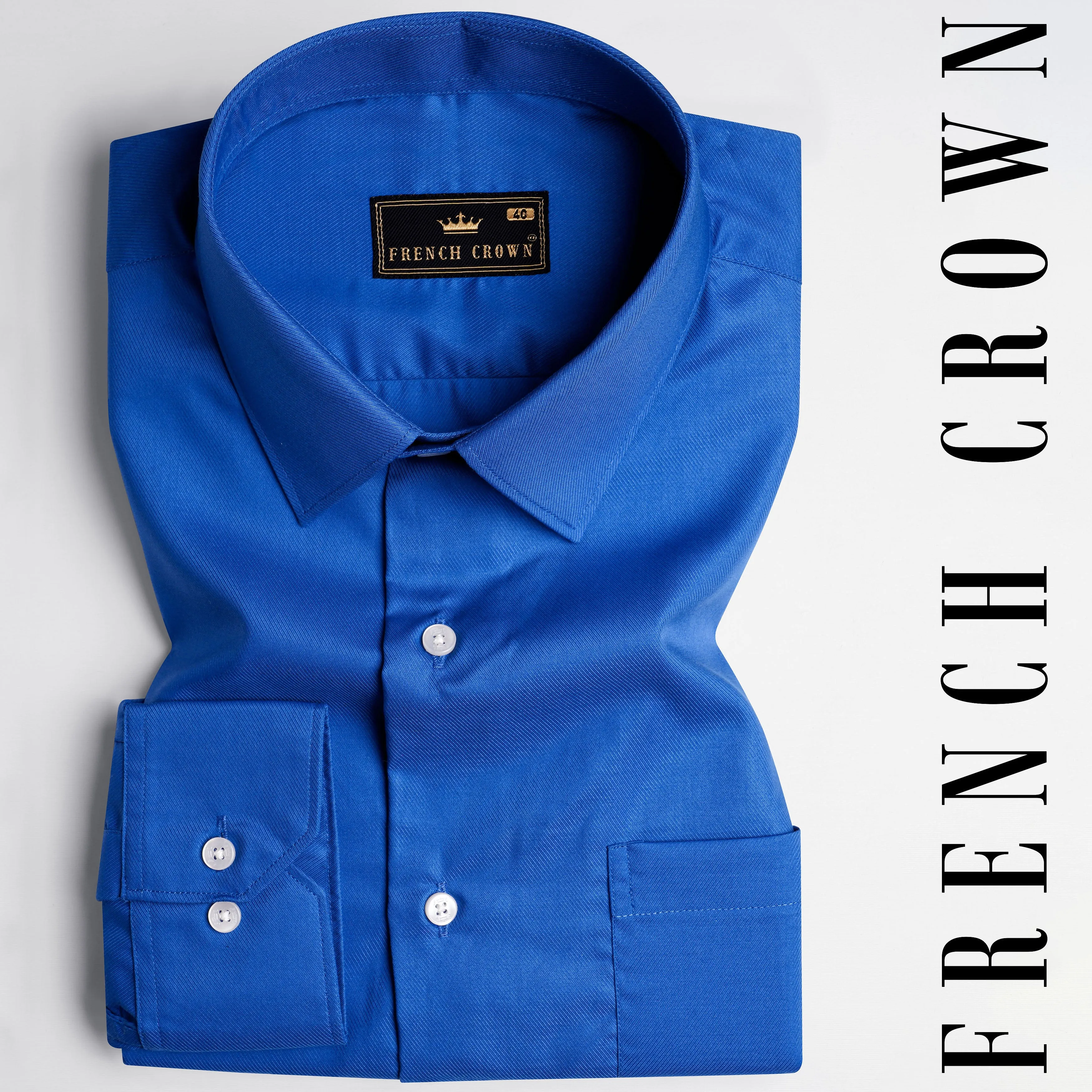 Tory Blue Twill Premium Cotton Shirt sold by French Crown