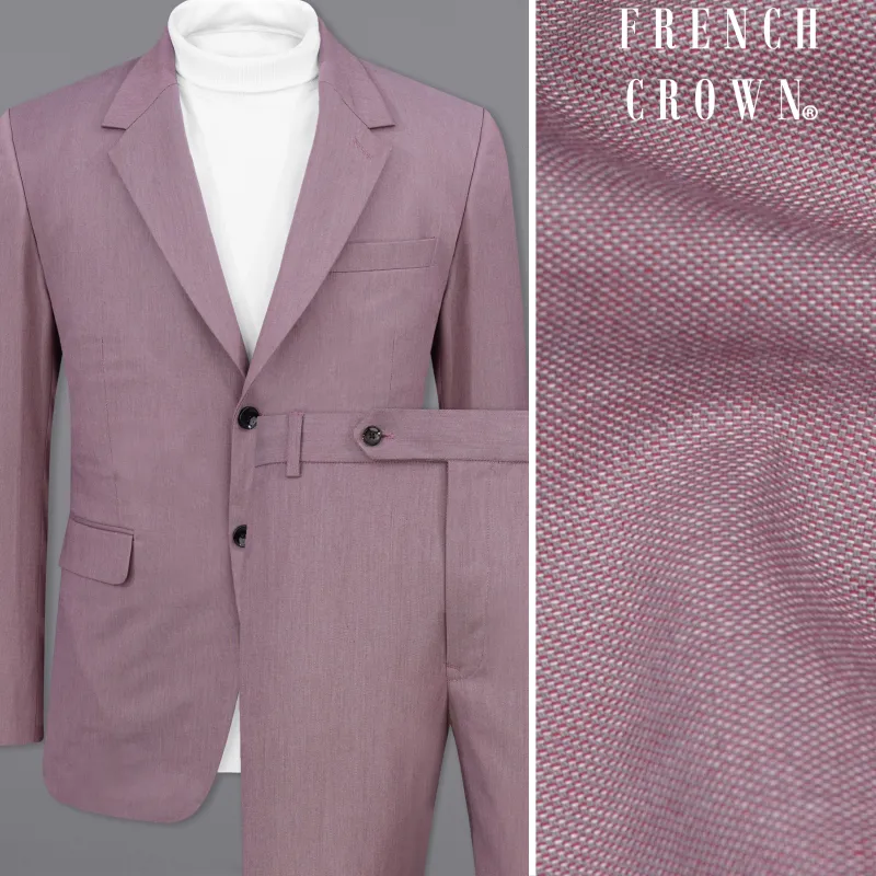 Cinereous Pink Premium Cotton Single Breasted Suit sold by French Crown
