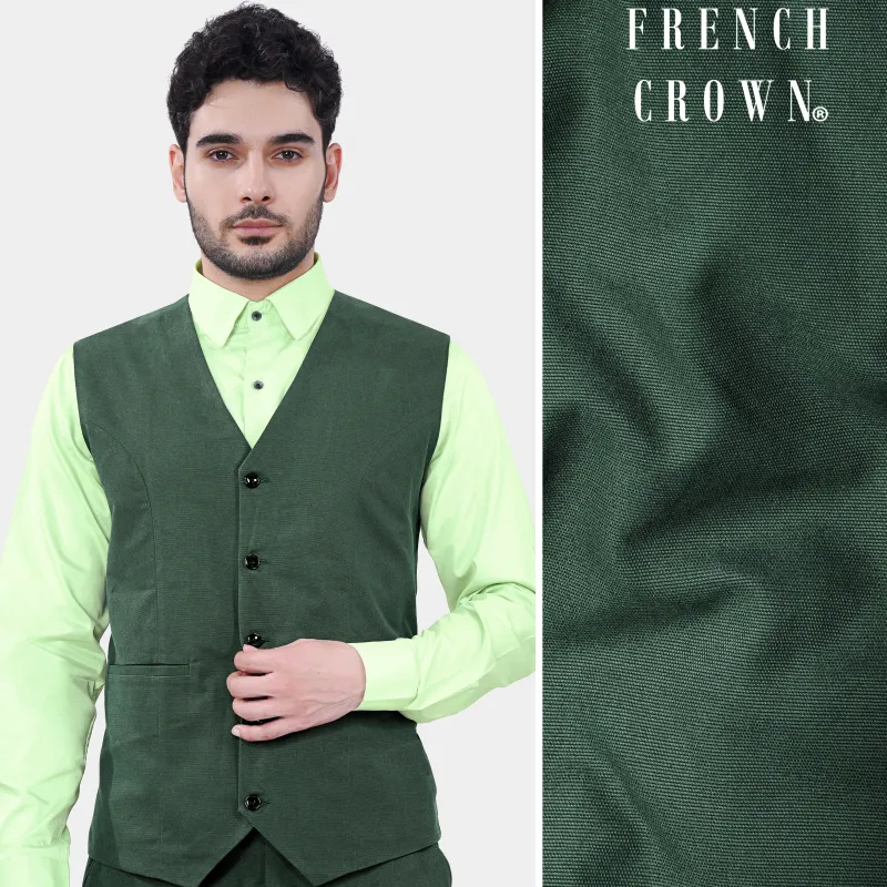Fern Green Premium Cotton Waistcoat sold by French Crown