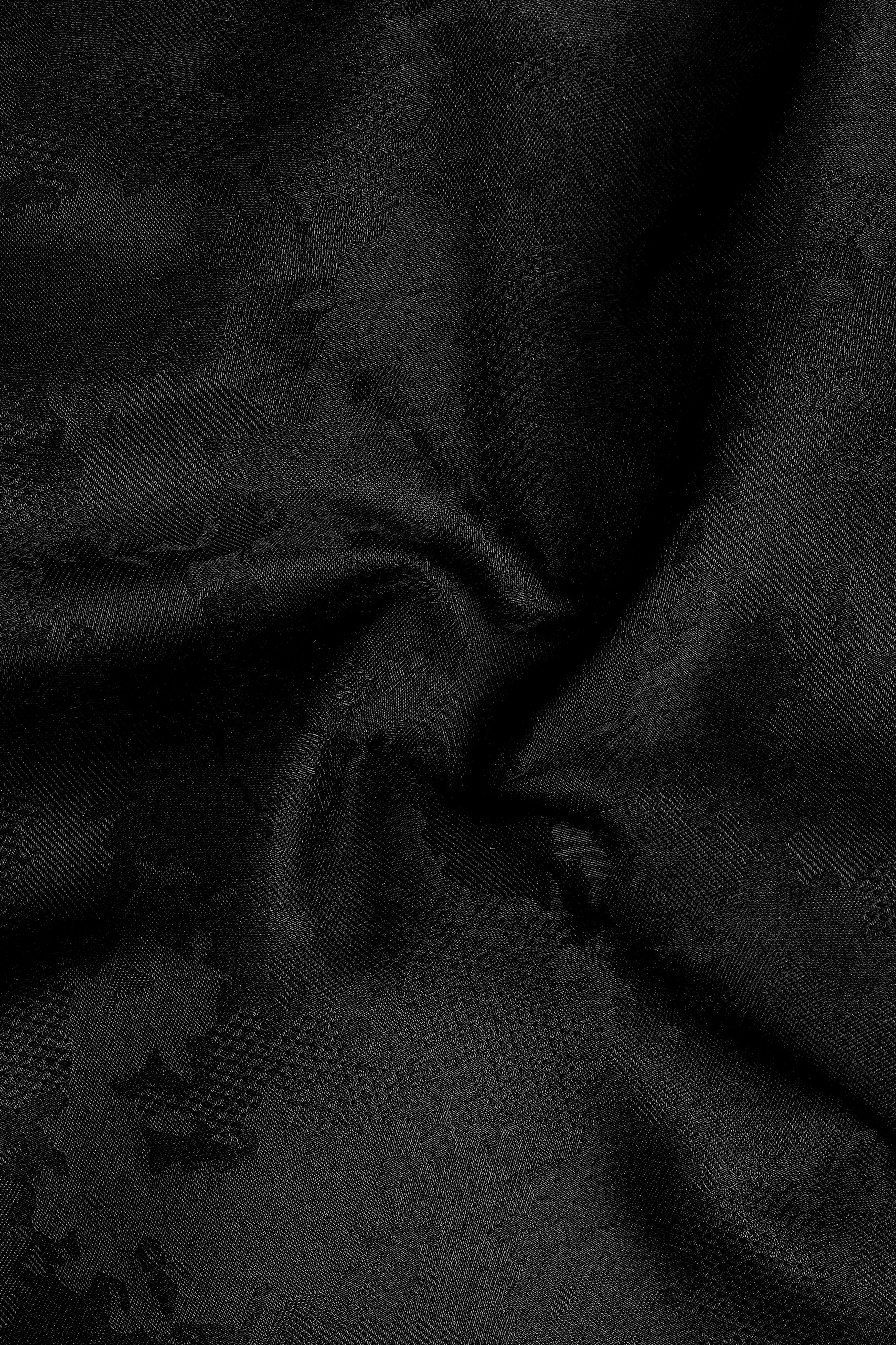 Jade Black Jacquard Textured Premium Cotton Shirt sold by French Crown product image thumbnail 2